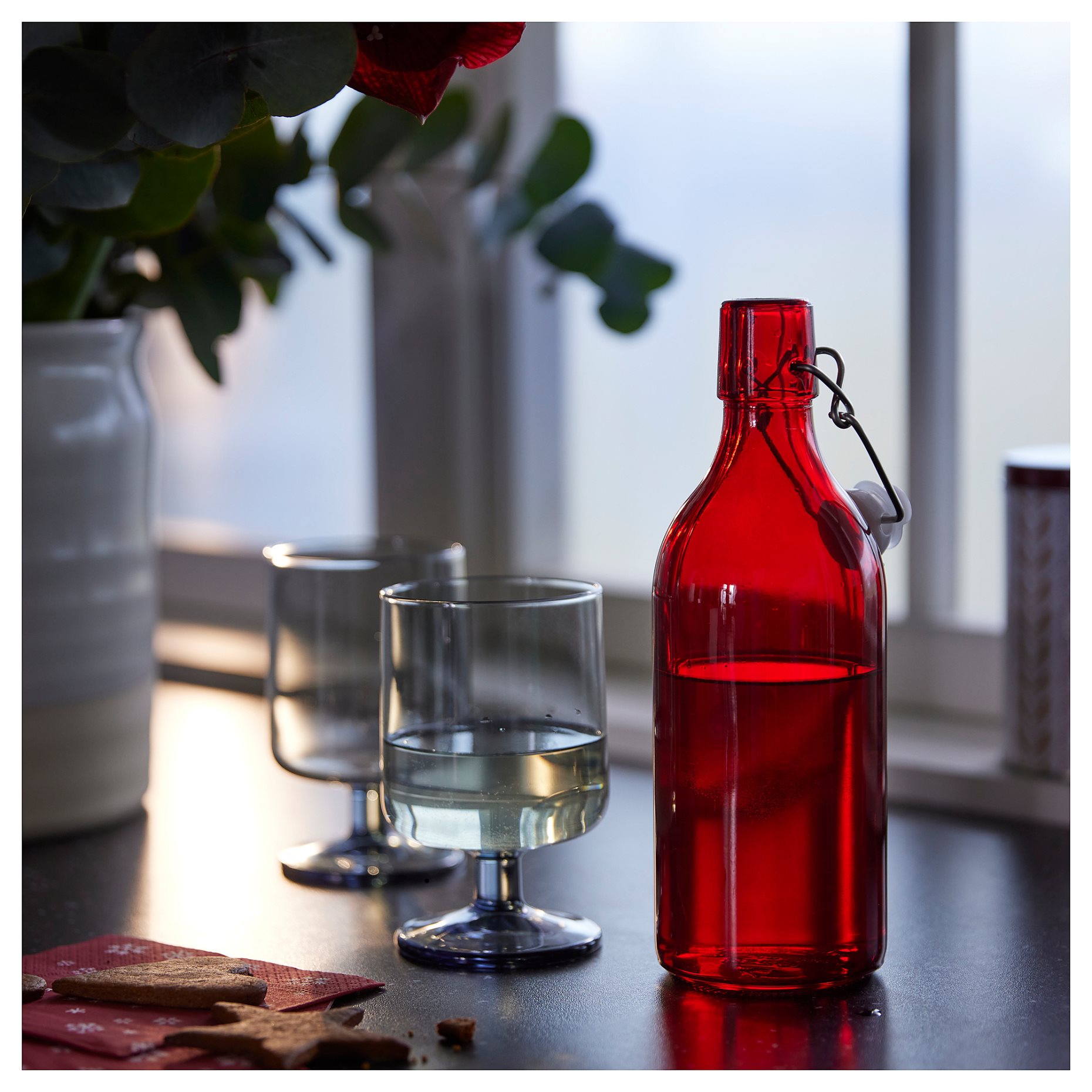 VINTERFINT, bottle with stopper/glass, 0.5 l, 605.272.83