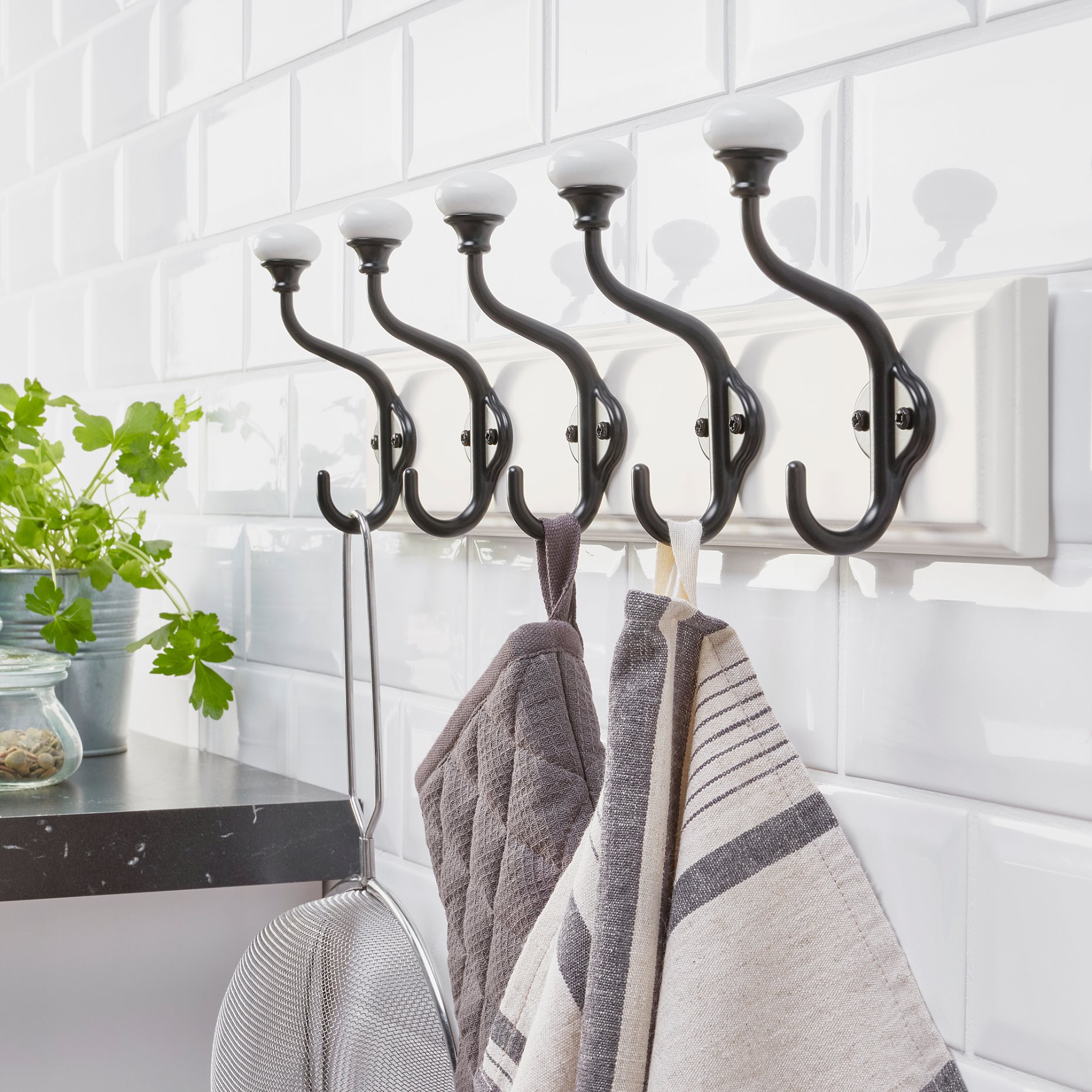 LANDKRABBA, rack with 5 hooks, 50 cm, 605.318.93