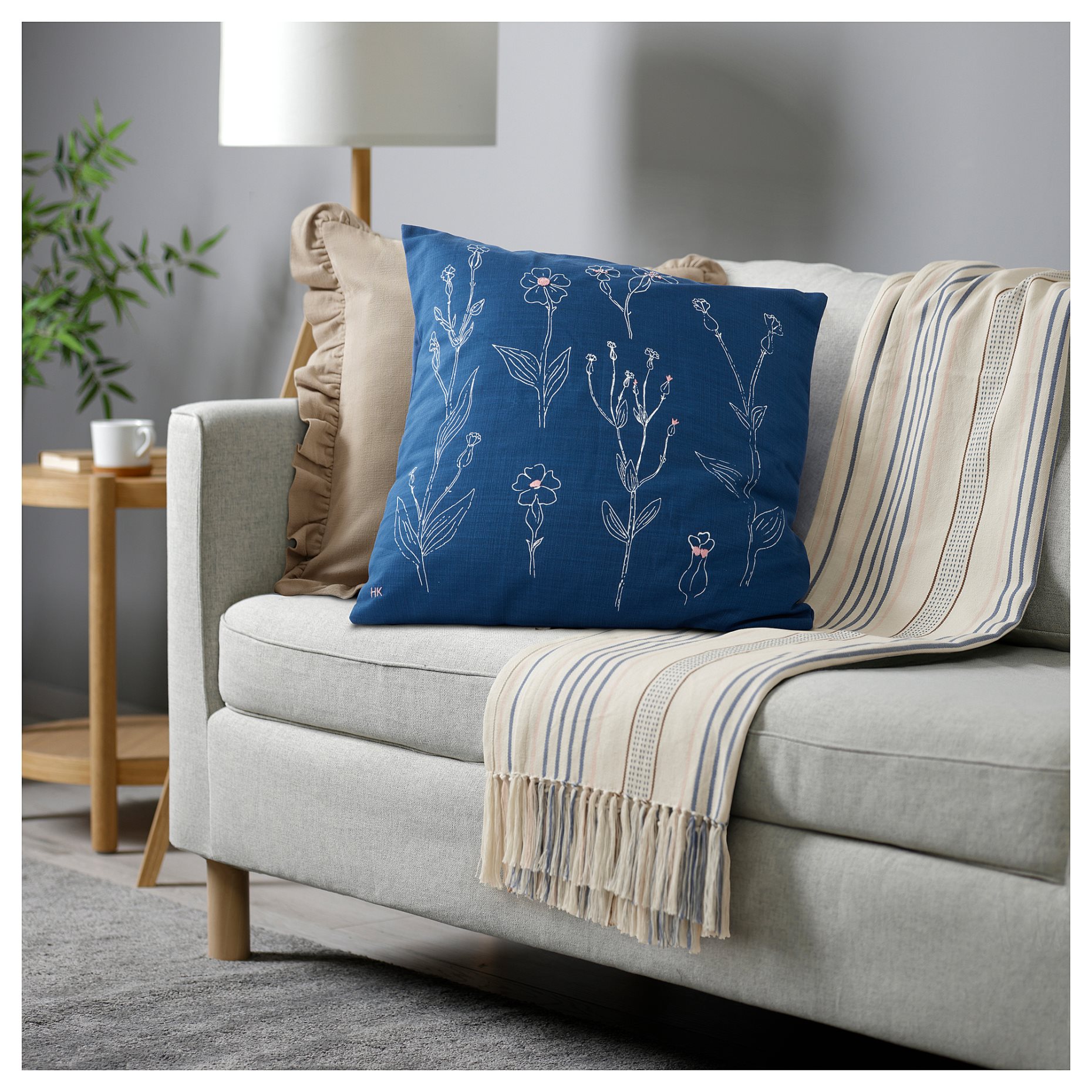AKERNEJLIKA, cushion cover/ embroidery, 50x50 cm, 605.566.33