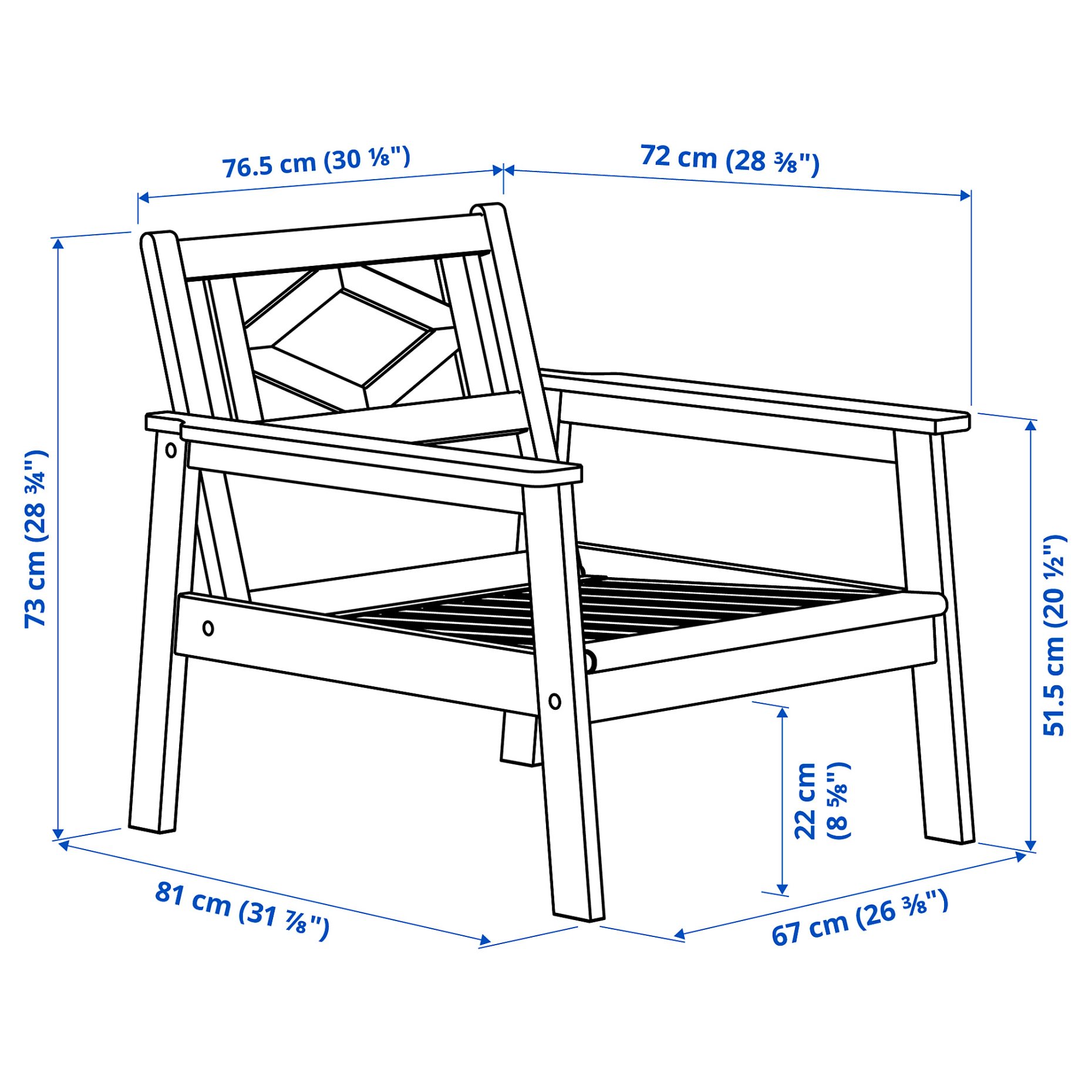 BONDHOLMEN, armchair, outdoor, 605.581.61