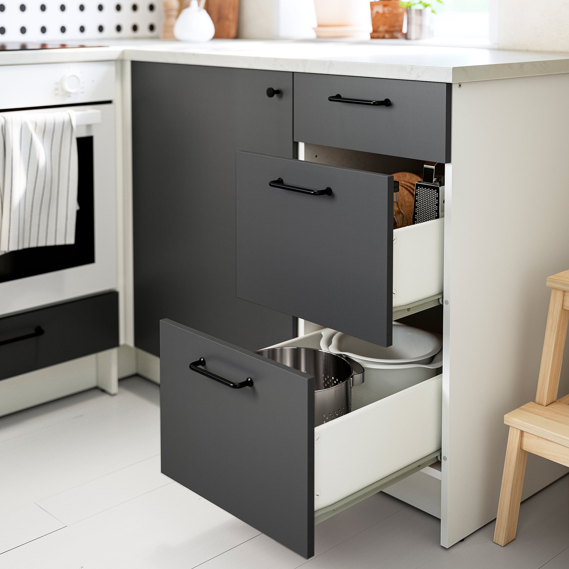 KNOXHULT, base cabinet with drawers, 40 cm, 605.887.85