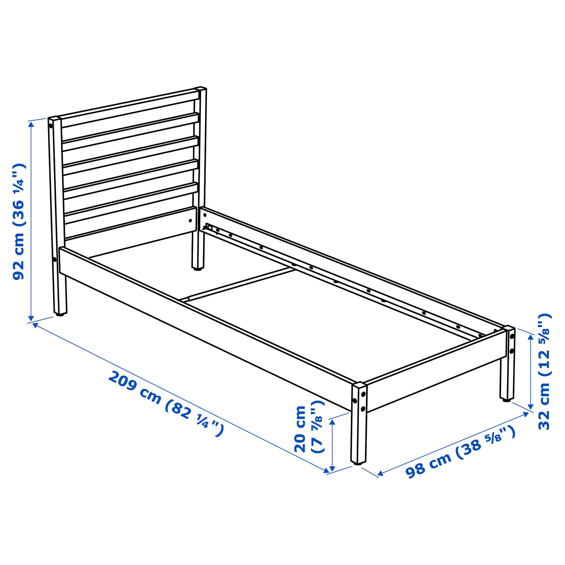 TARVA, bed frame, 90x200 cm, 690.200.34