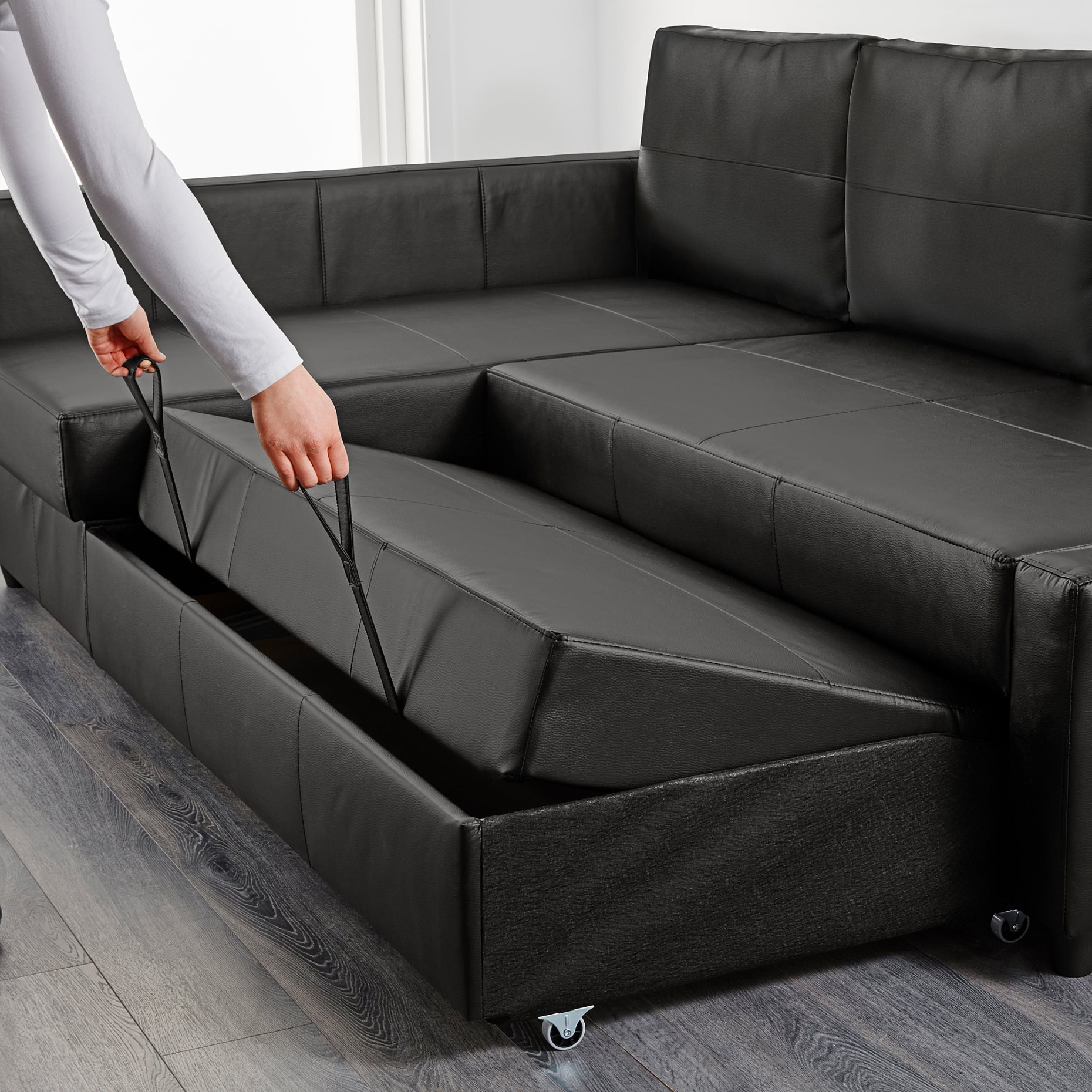 FRIHETEN, γωνιακός καναπές-κρεβάτι με αποθήκευση, 692.168.18