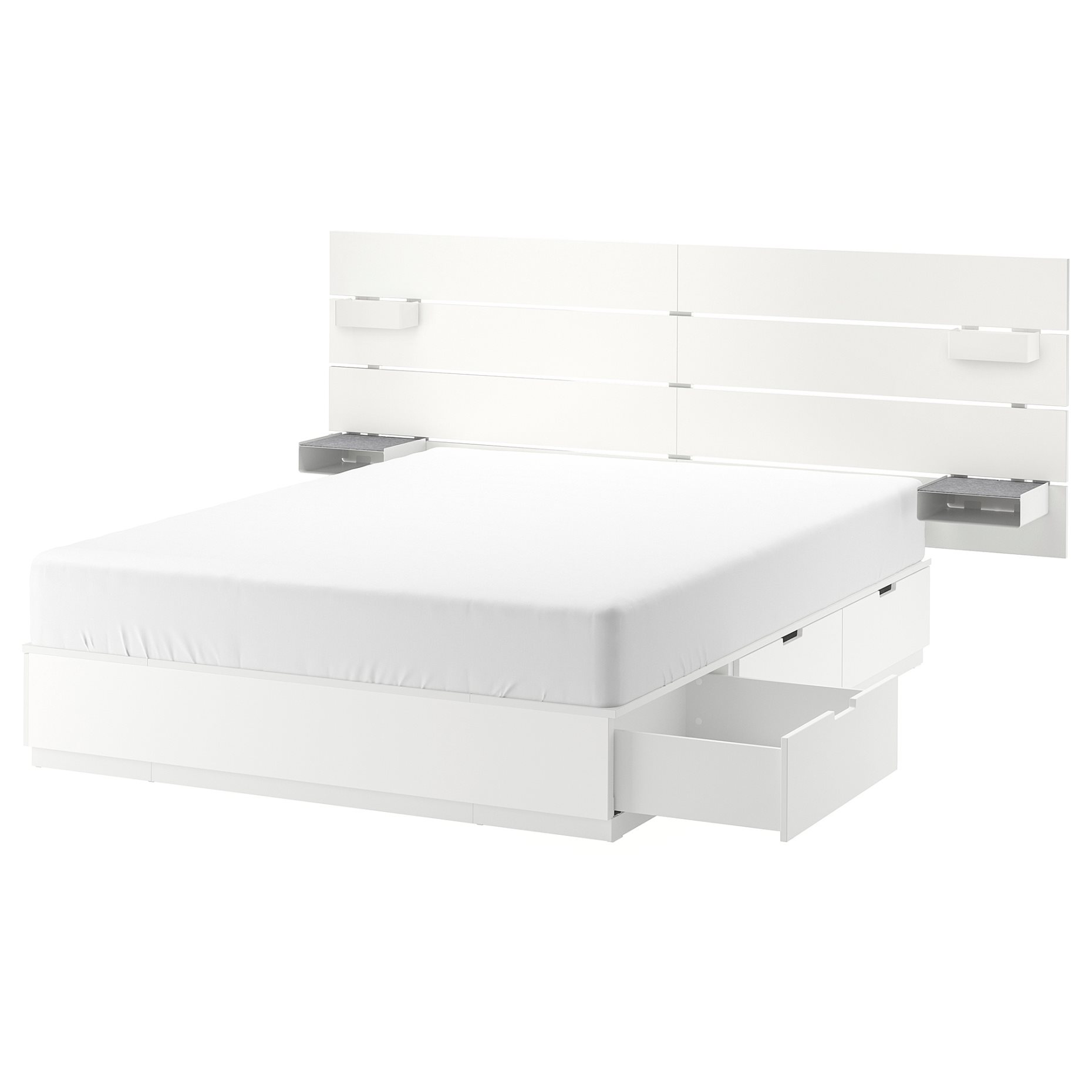 NORDLI, bed with storage and headboard, 160x200 cm, 692.414.22