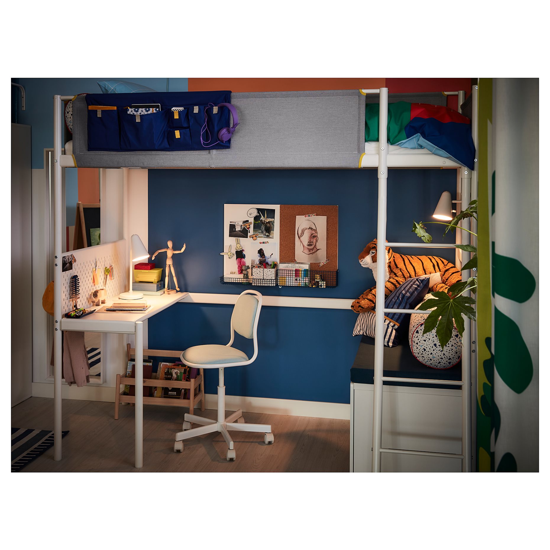 VITVAL, loft bed frame with desk top, 693.025.66