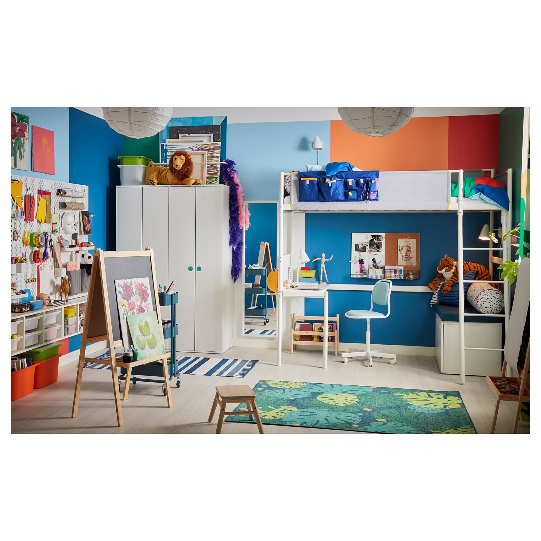 VITVAL, loft bed frame with desk top, 693.025.66