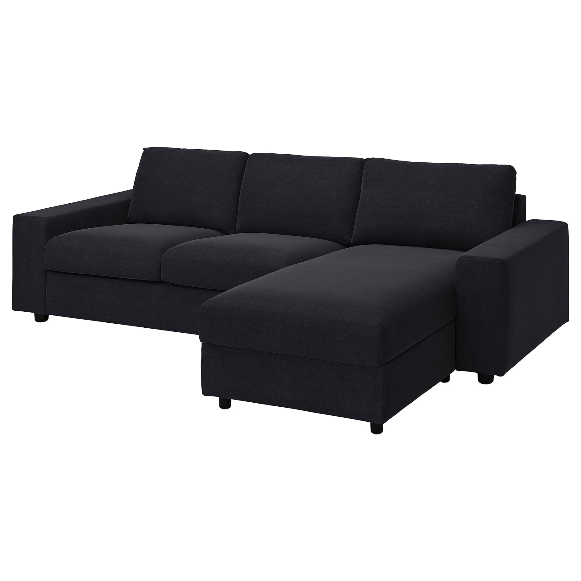 VIMLE, 3-seat sofa with chaise longue with wide armrests, 694.014.58