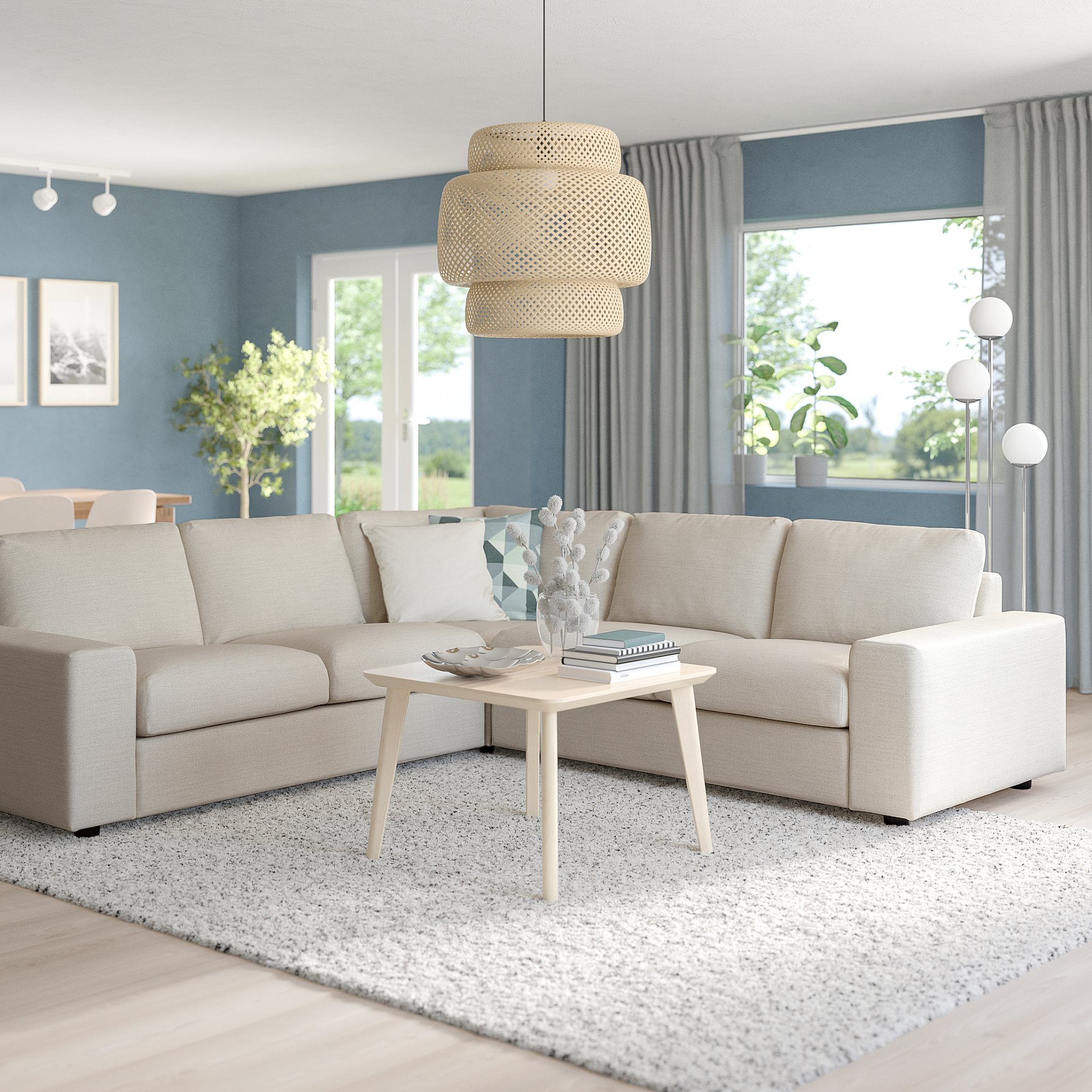 VIMLE, corner sofa, 4-seat with wide armrests, 694.017.93