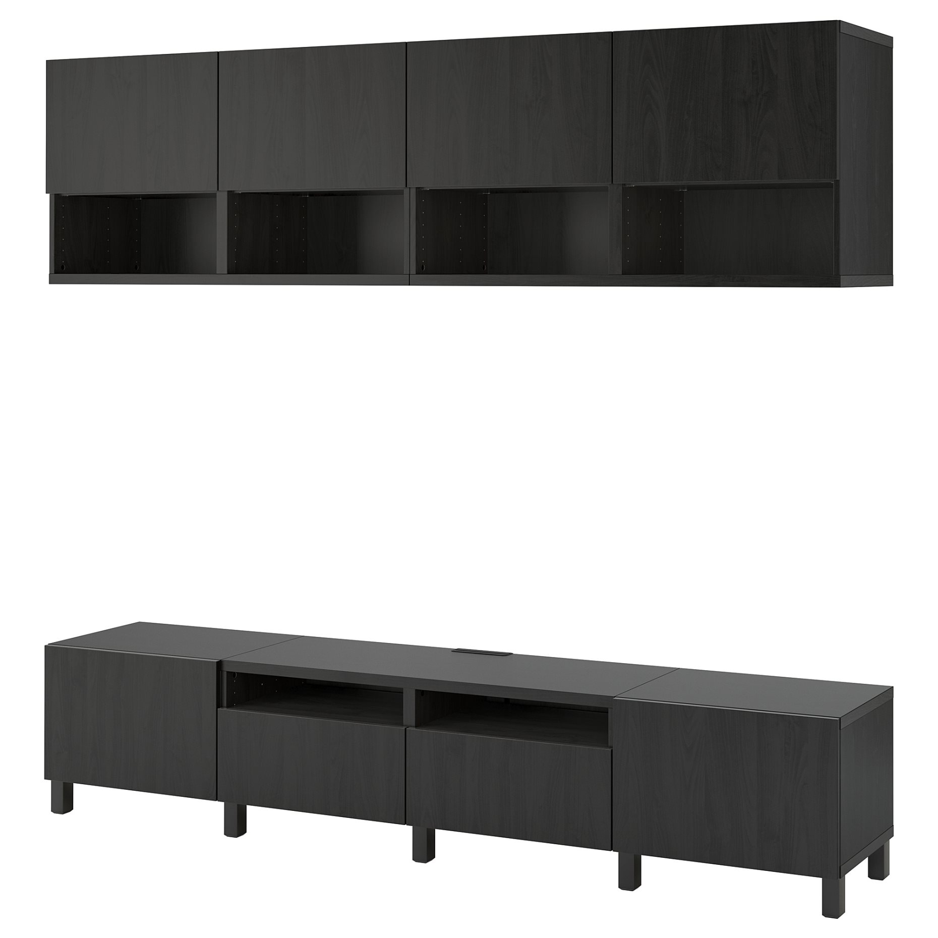 BESTÅ, TV storage combination/doors/drawers push open, 240x42x230 cm, 694.119.47