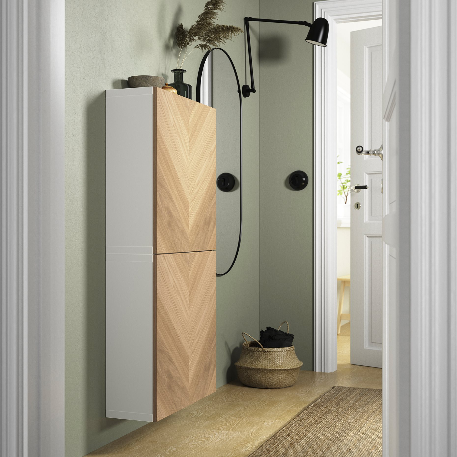 BESTÅ, wall cabinet with 2 doors, 60x22x128 cm, 694.219.70