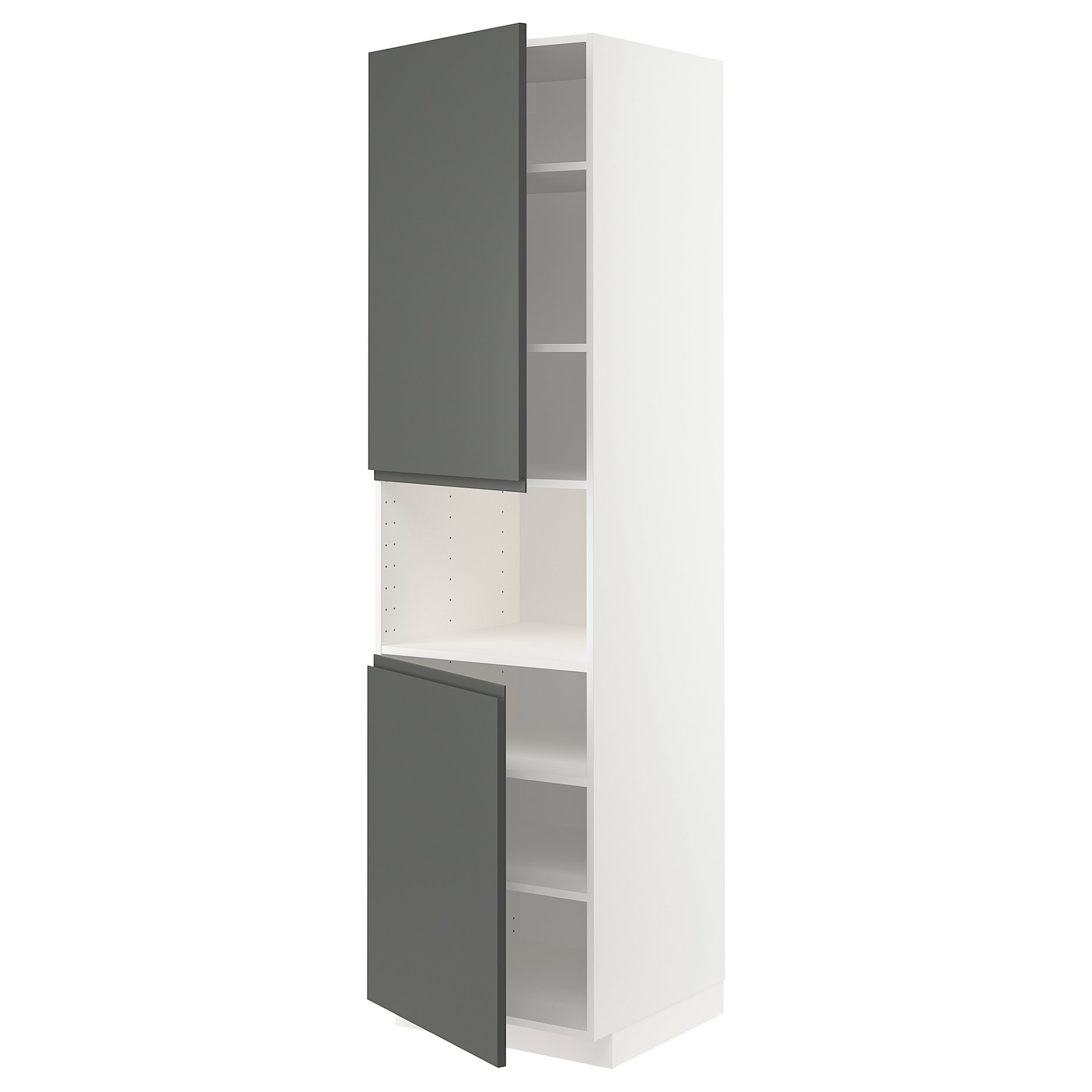 METOD, high cabinet for microwave with 2 doors/shelves, 60x60x220 cm, 694.559.03