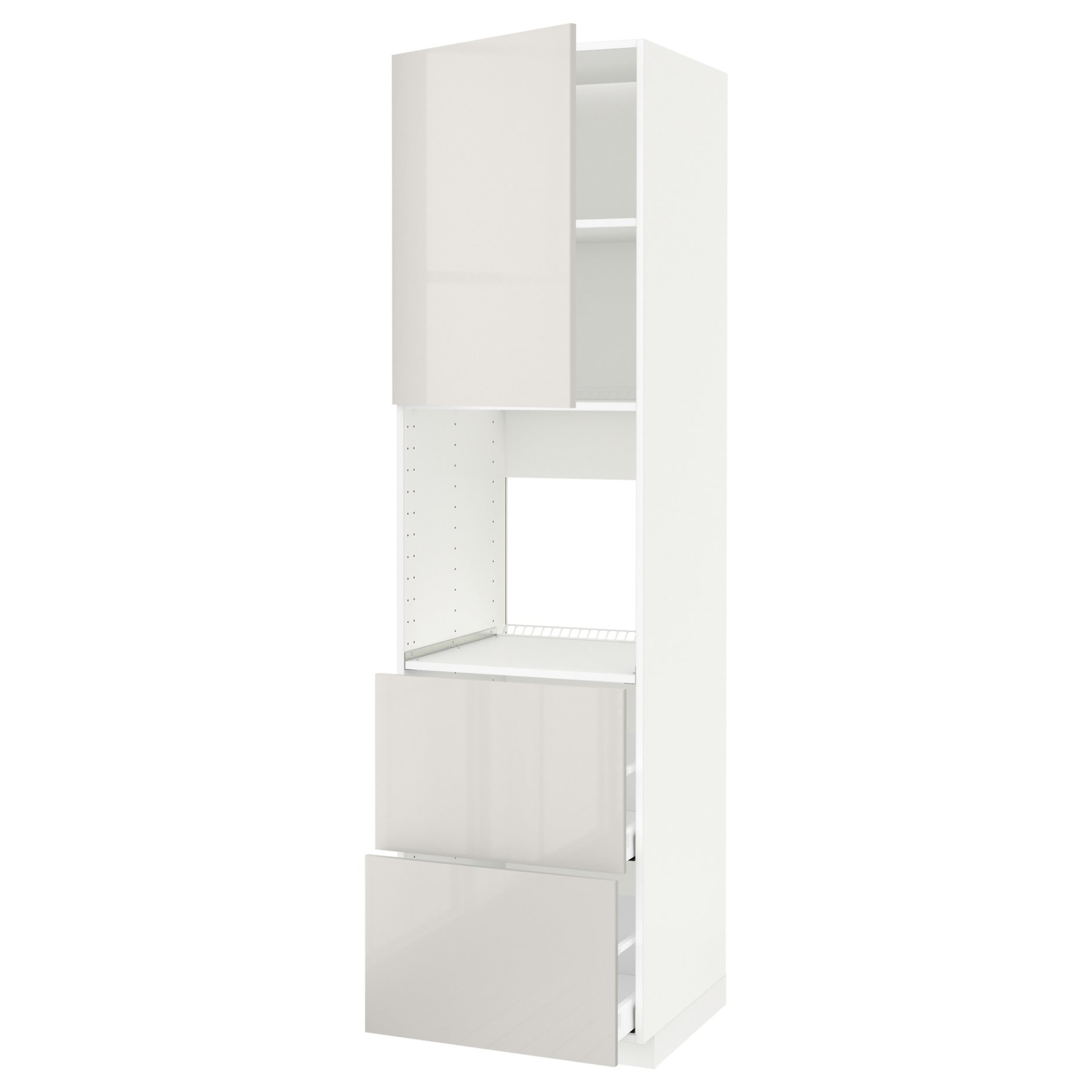 METOD, high cabinet for oven with door/2 fronts/2 high drawers, 60x60x220 cm, 694.634.89