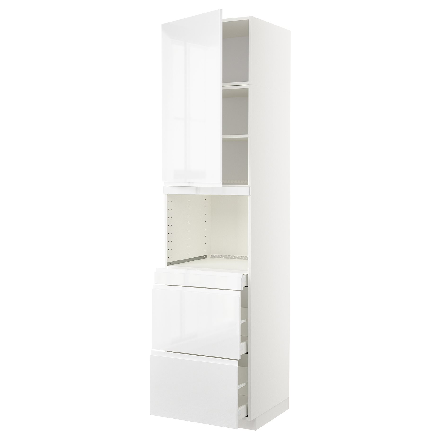 METOD, high cabinet for microwave combi with door/3 drawers, 60x60x240 cm, 694.656.57