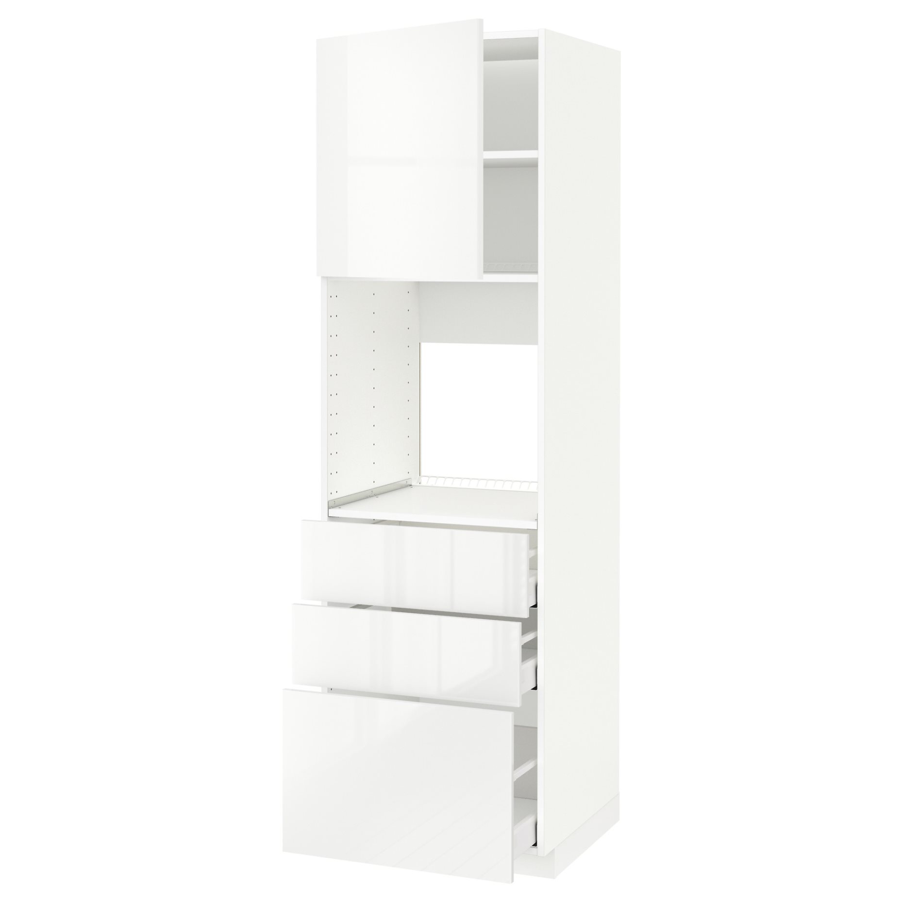 METOD, high cabinet for oven with door/3 drawers, 60x60x200 cm, 694.668.12