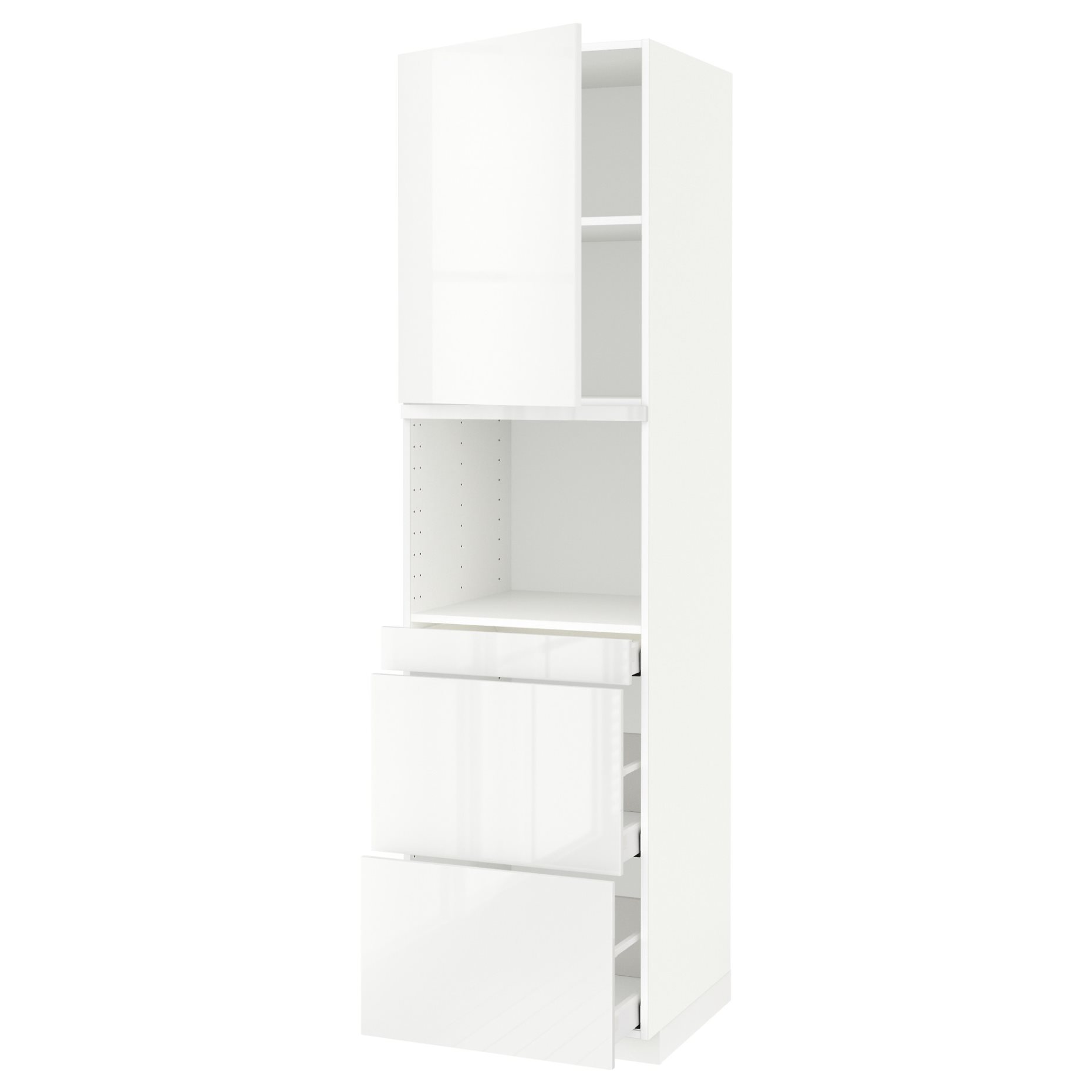 METOD, high cabinet for microwave combi with door/3 drawers, 60x60x220 cm, 694.689.48
