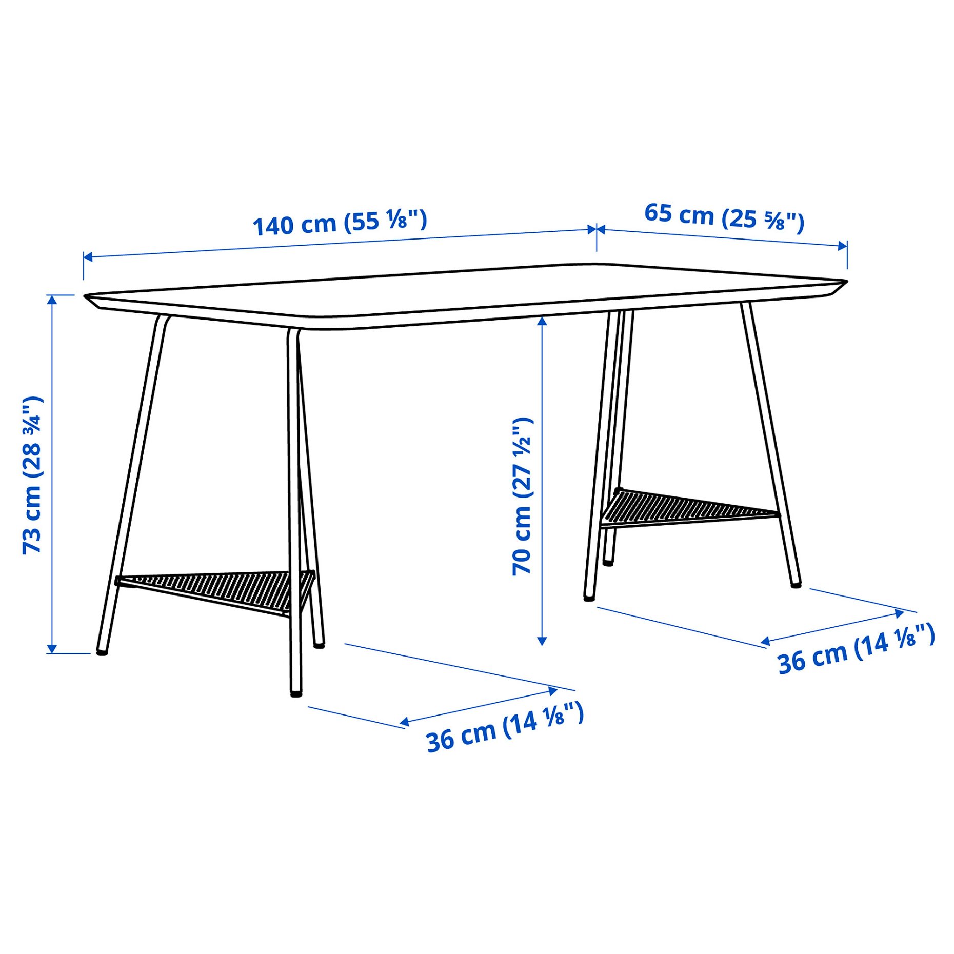 ANFALLARE/TILLSLAG, desk, 140x65 cm, 694.783.15