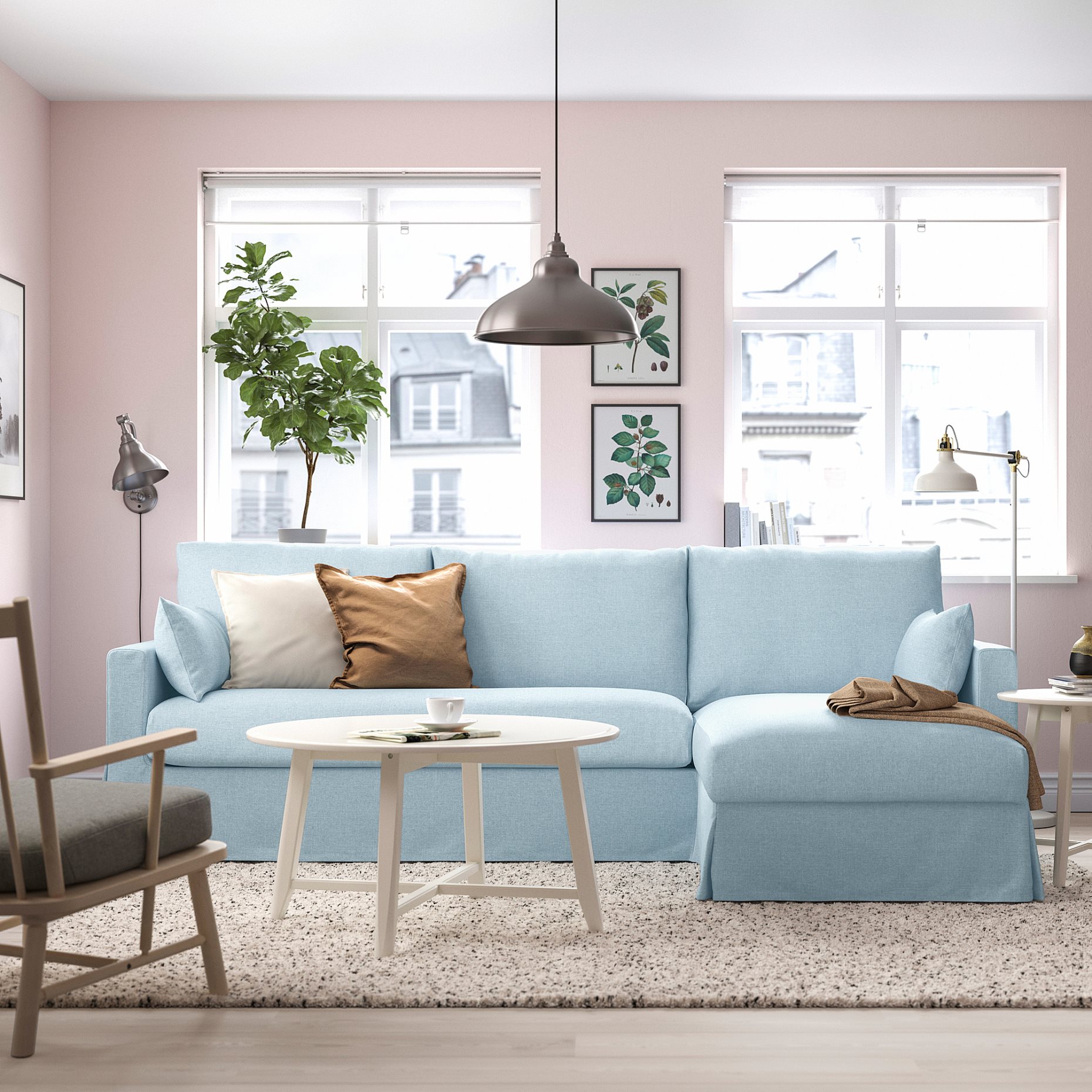 HYLTARP, 3-seat sofa with chaise longue, right, 694.958.38