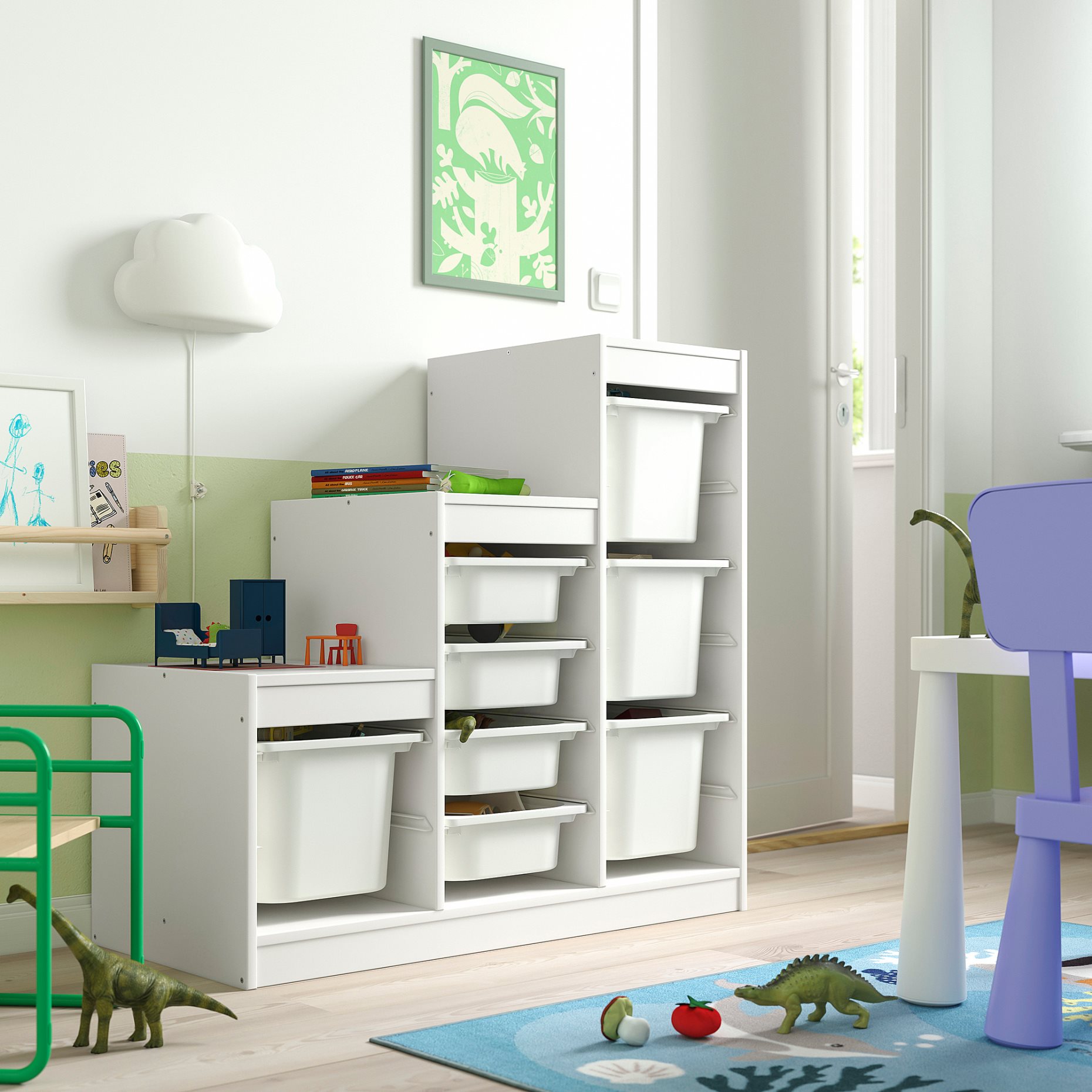 TROFAST, storage combination with boxes, 99x44x94 cm, 695.734.02