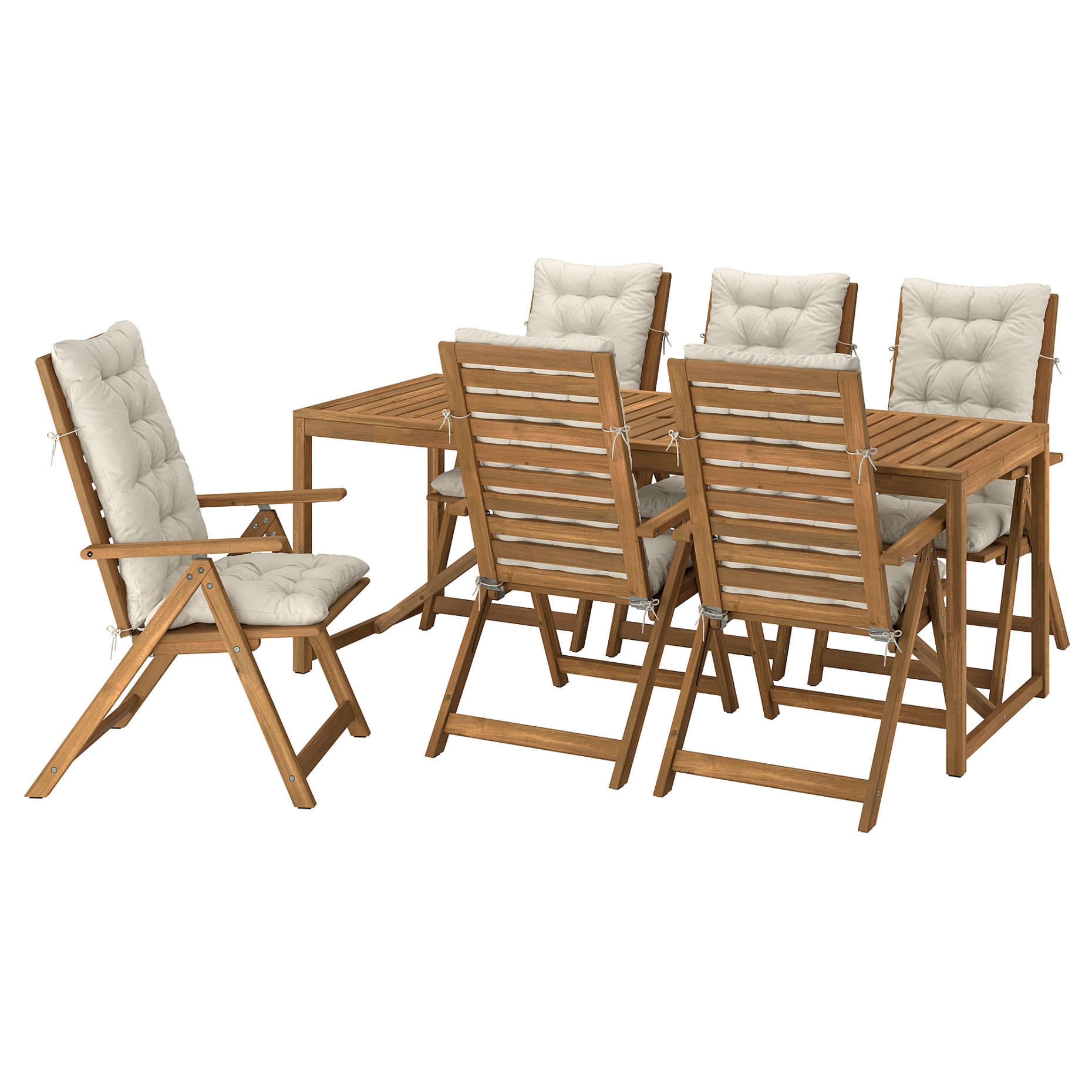 NÄMMARÖ, table with 6 reclining chairs/outdoor, 200x75 cm, 695.753.02