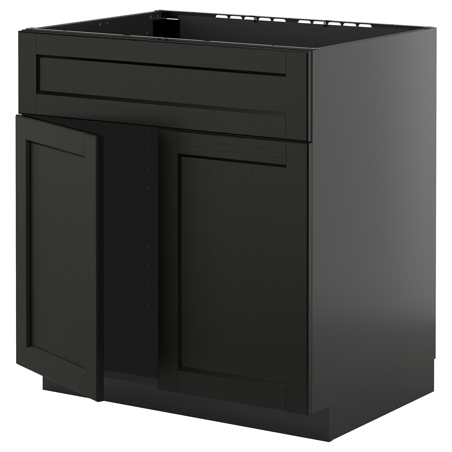 METOD, base cabinet for sink with 2 doors/front, 80x60 cm, 695.879.08