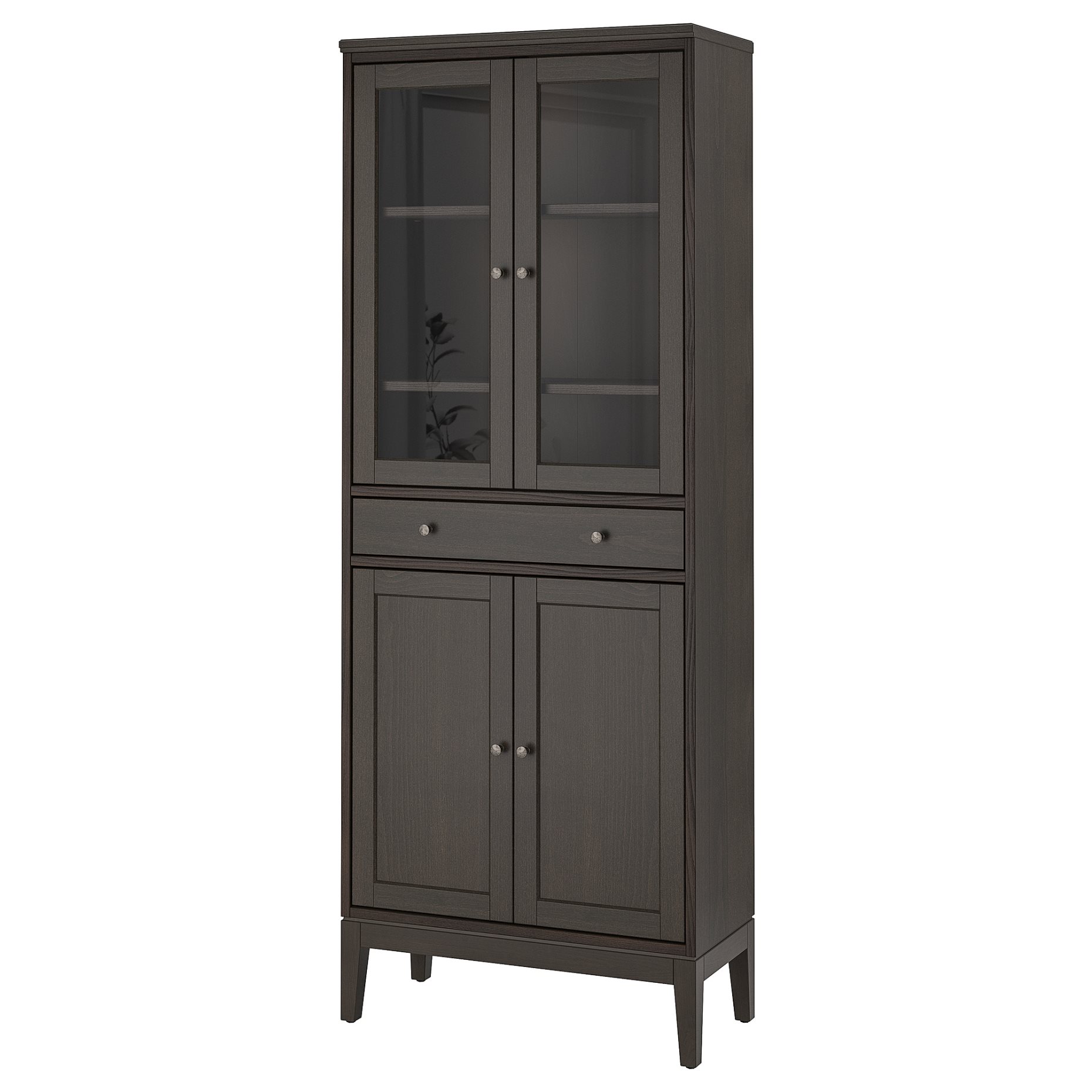 IDANÄS, high cabinet with glass-doors and 1 drawer, 81x39x211 cm, 704.878.37