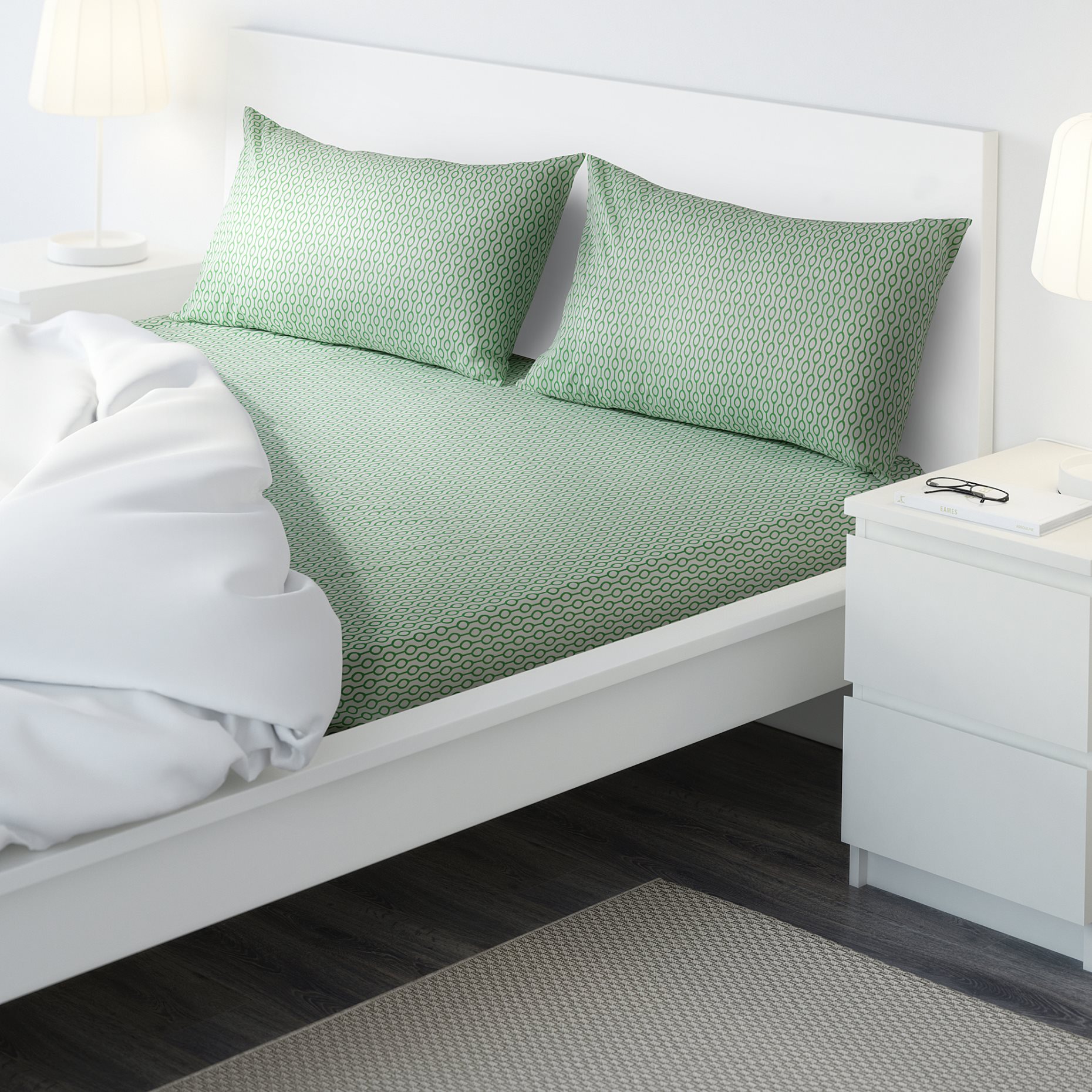 RÖDVED, flat sheet and 2 pillowcase, 240x260/50x60 cm, 705.624.69