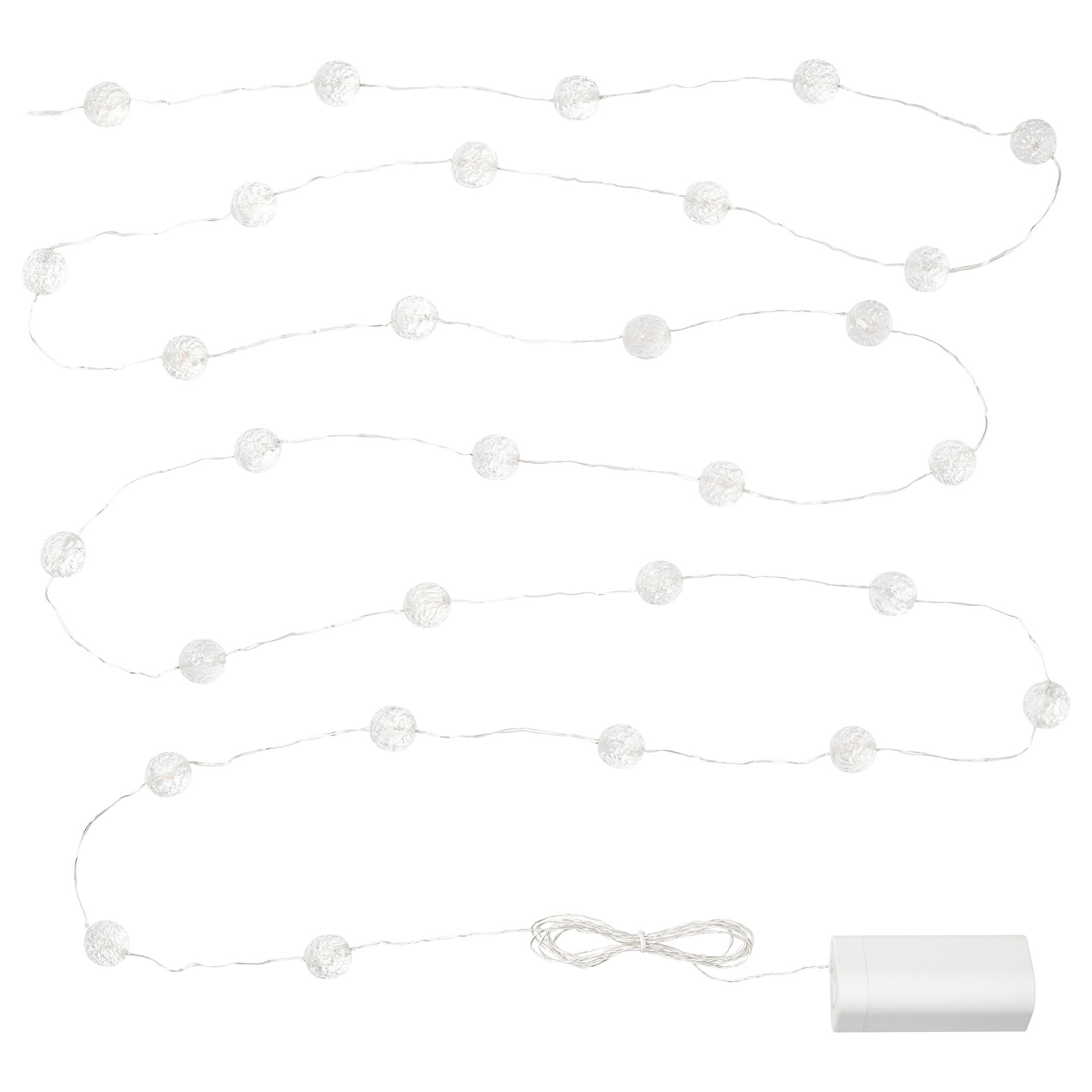 STRÅLA, lighting chain with built-in LED light source/30 lights//iceball/battery-operated, 705.626.81