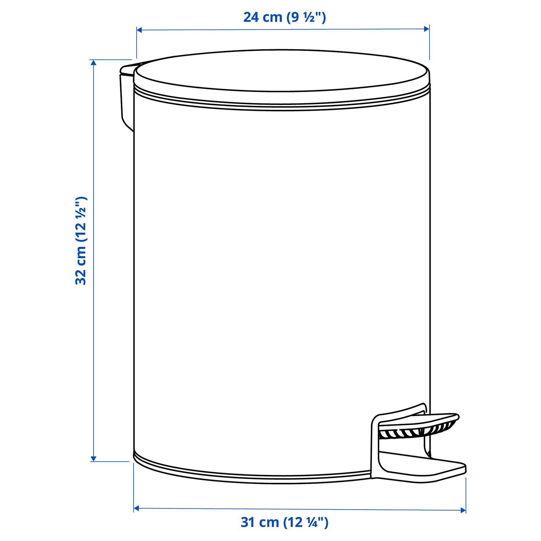 TURRIDNING, pedal bin, 9 l, 705.954.03