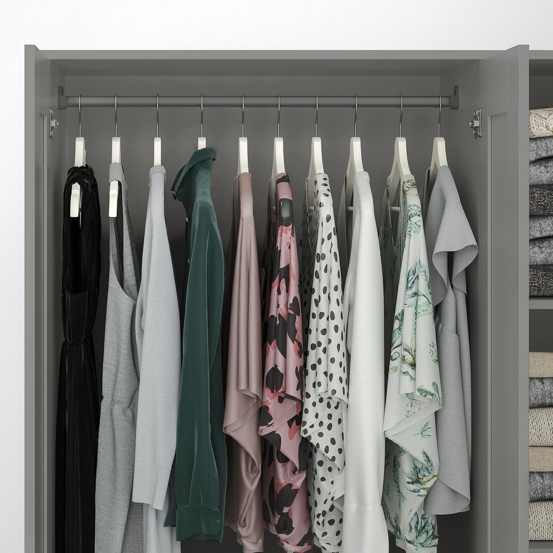 BRIMNES, wardrobe with 3 doors, 117x190 cm, 706.028.04