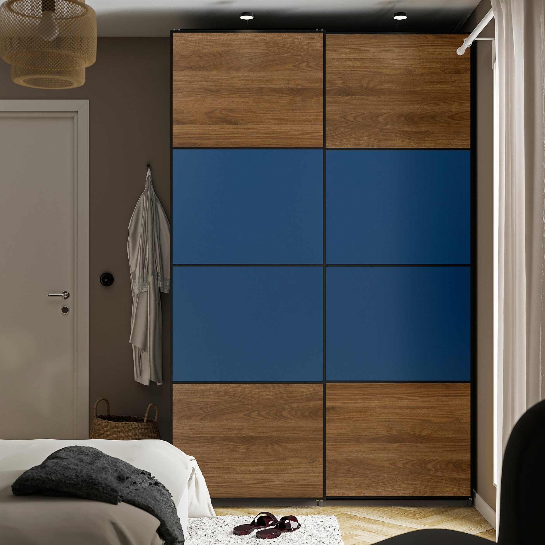 MEHAMN, 4 panels for sliding door frame, 75x236 cm, 706.057.51