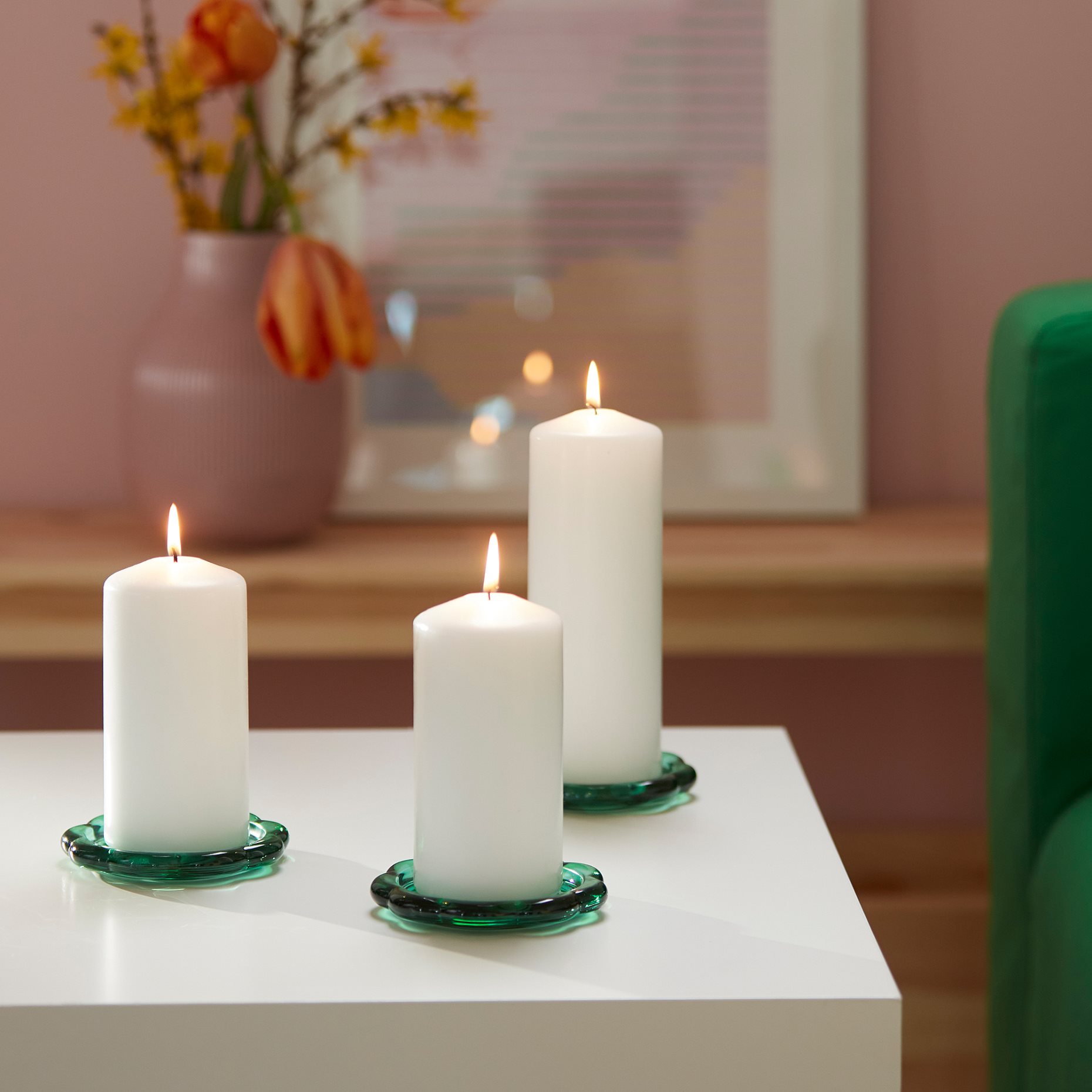 BLADFÅGEL, candle dish, 11 cm, 706.070.43