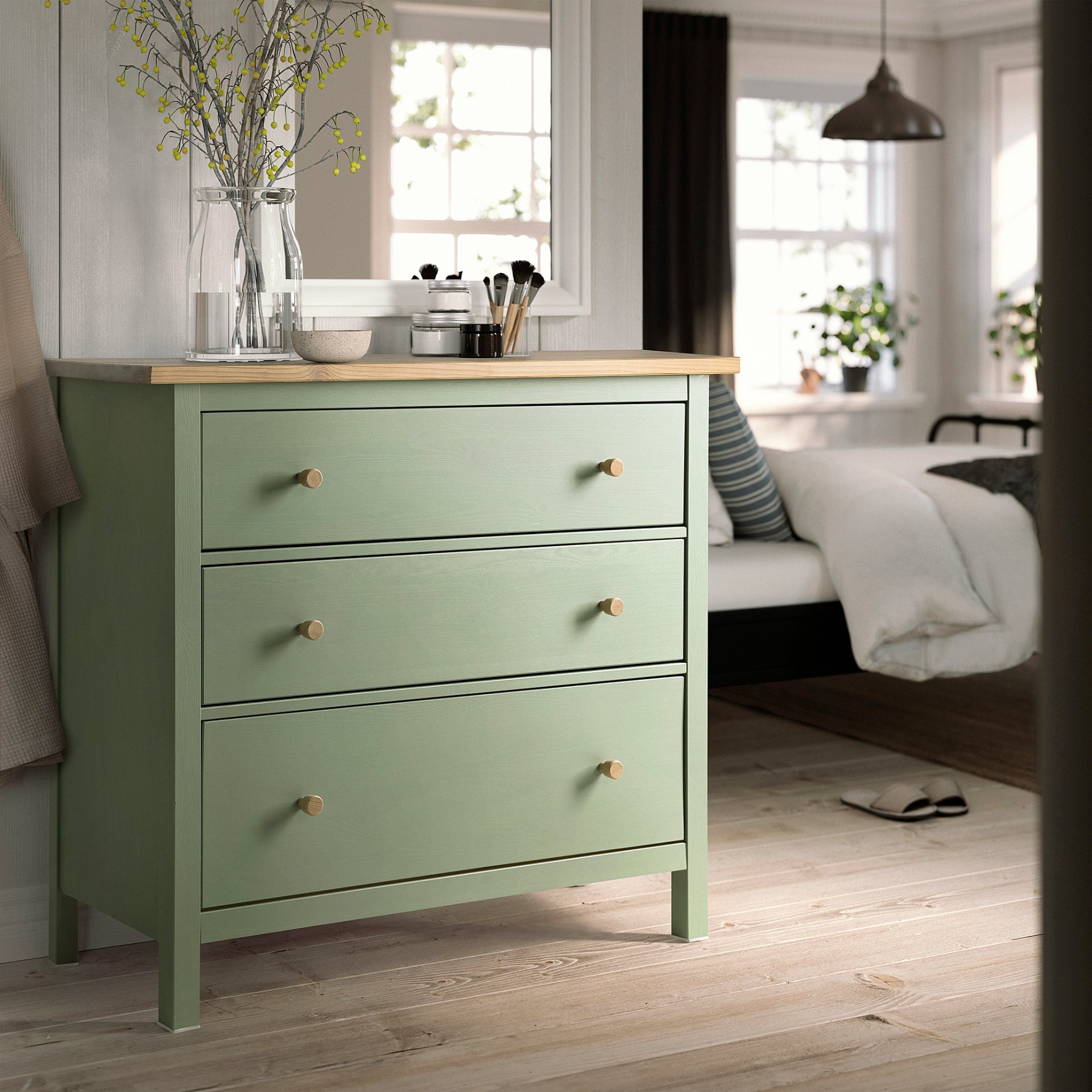 HEMNES, chest of 3 drawers, 108x96 cm, 706.107.38