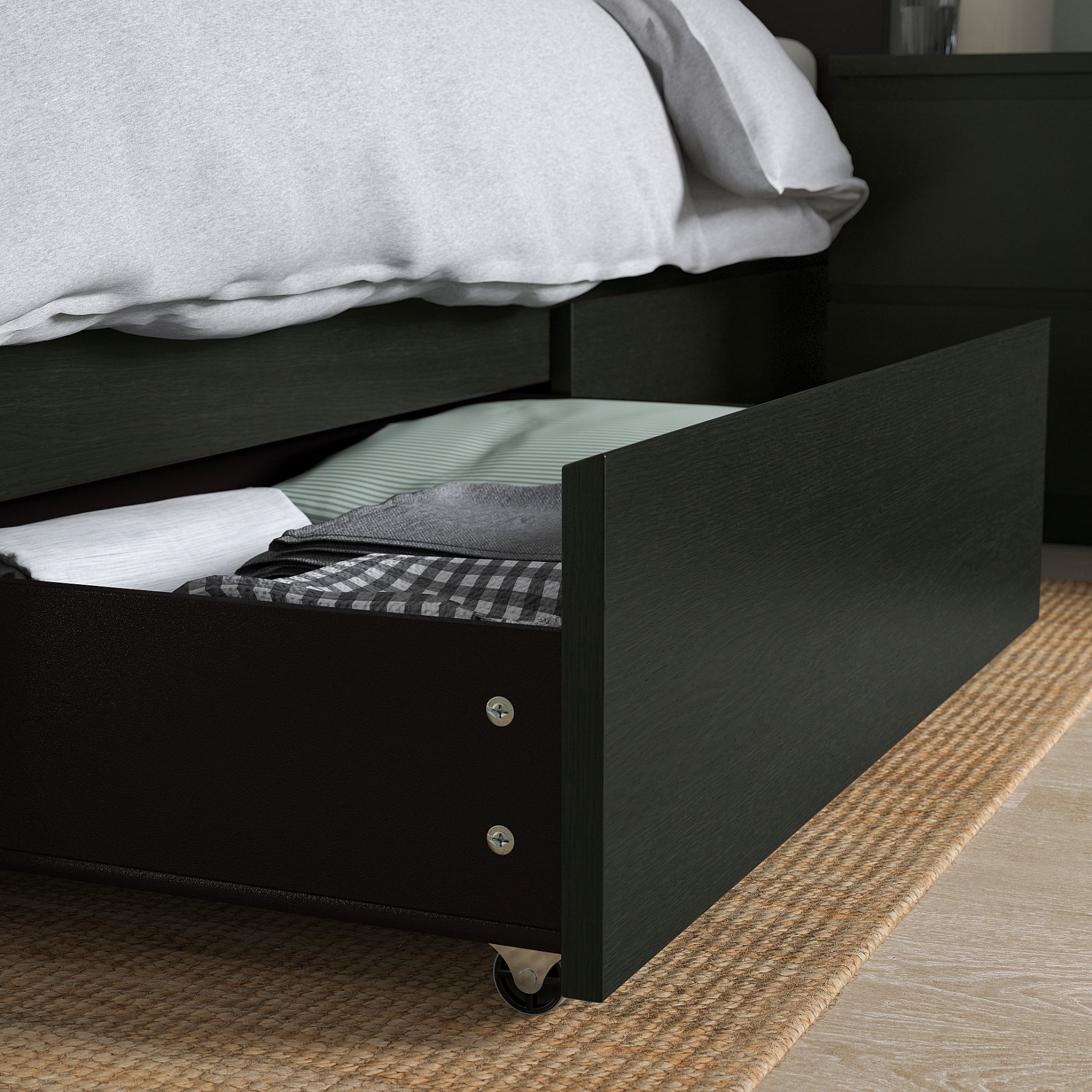 MALM, bed frame/high with 2 storage boxes, 90X200 cm, 790.327.34