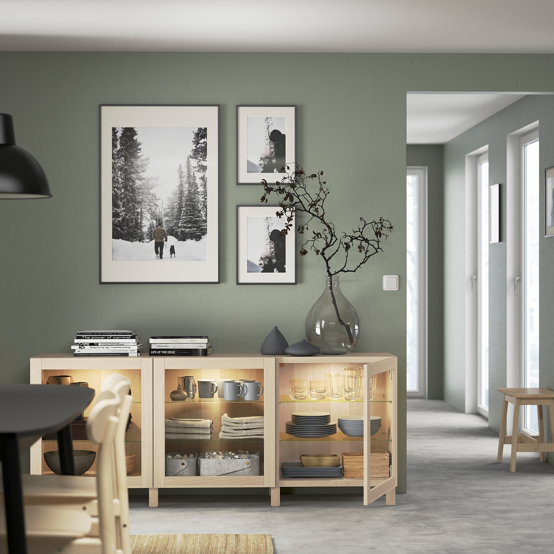 BESTÅ, storage combination with doors, 180x42x74 cm, 791.399.28