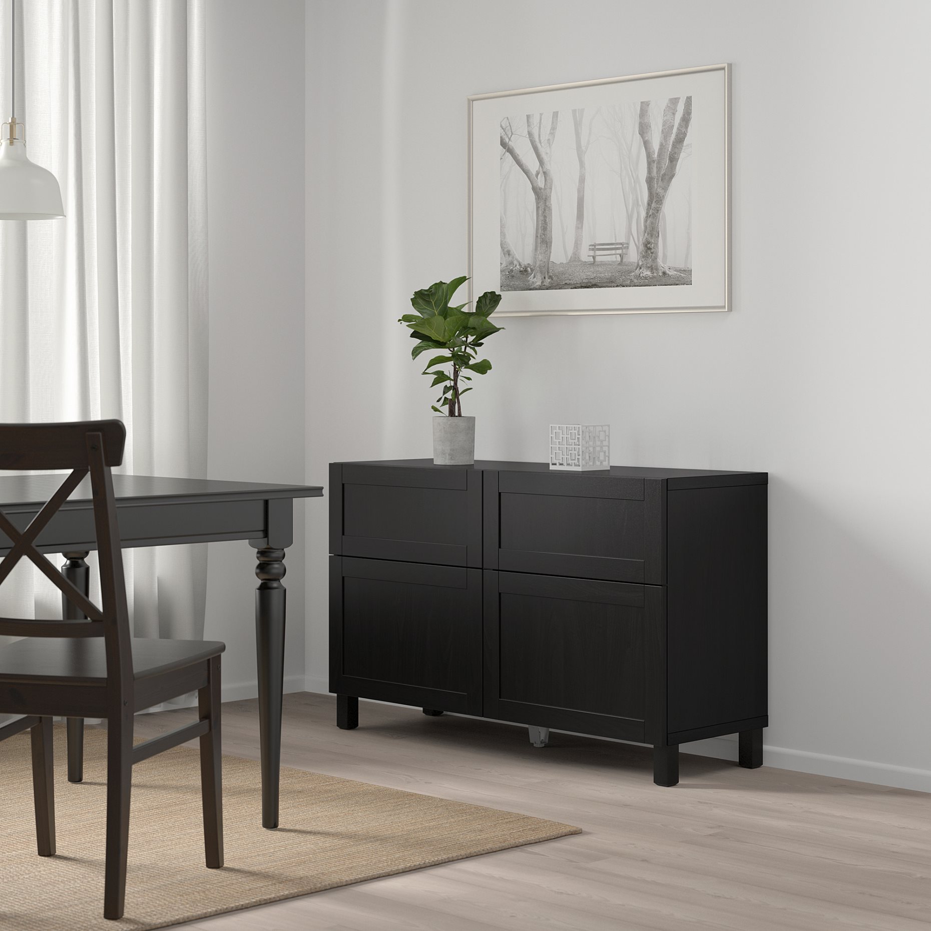 BESTÅ, storage combination with doors/drawers soft-closing, 120x42x74 cm, 791.952.88