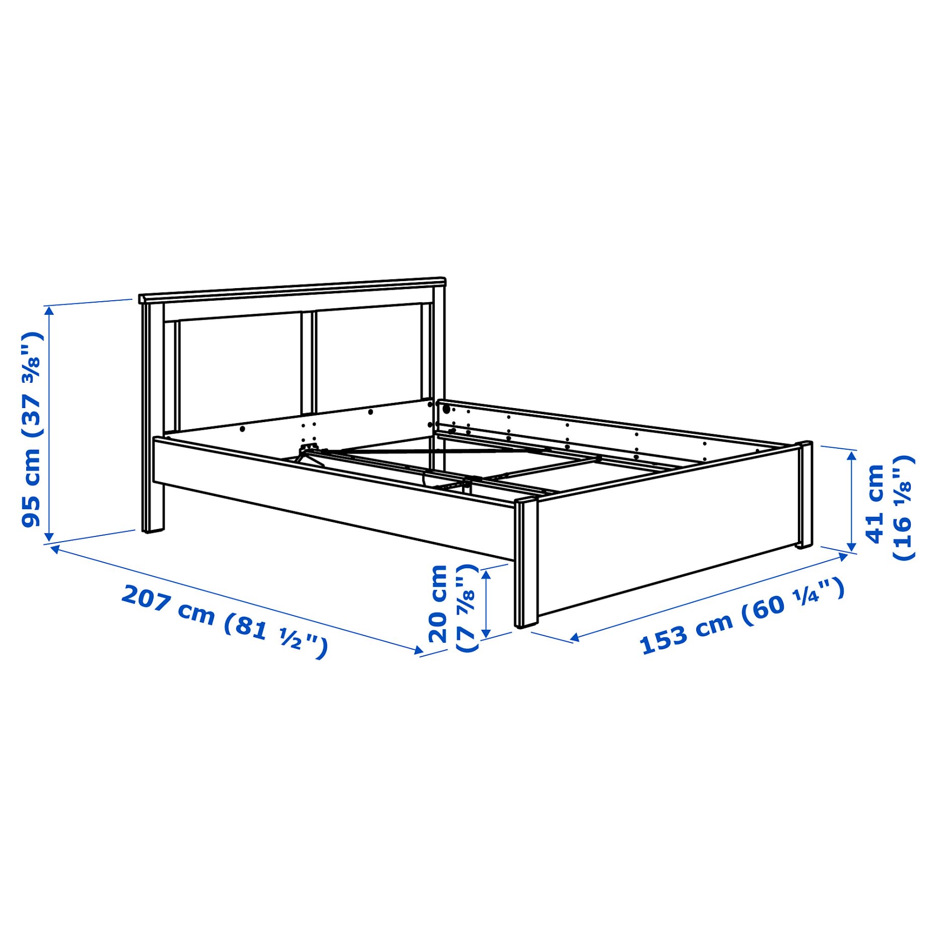 SONGESAND, bed frame, 140X200 cm, 792.412.85