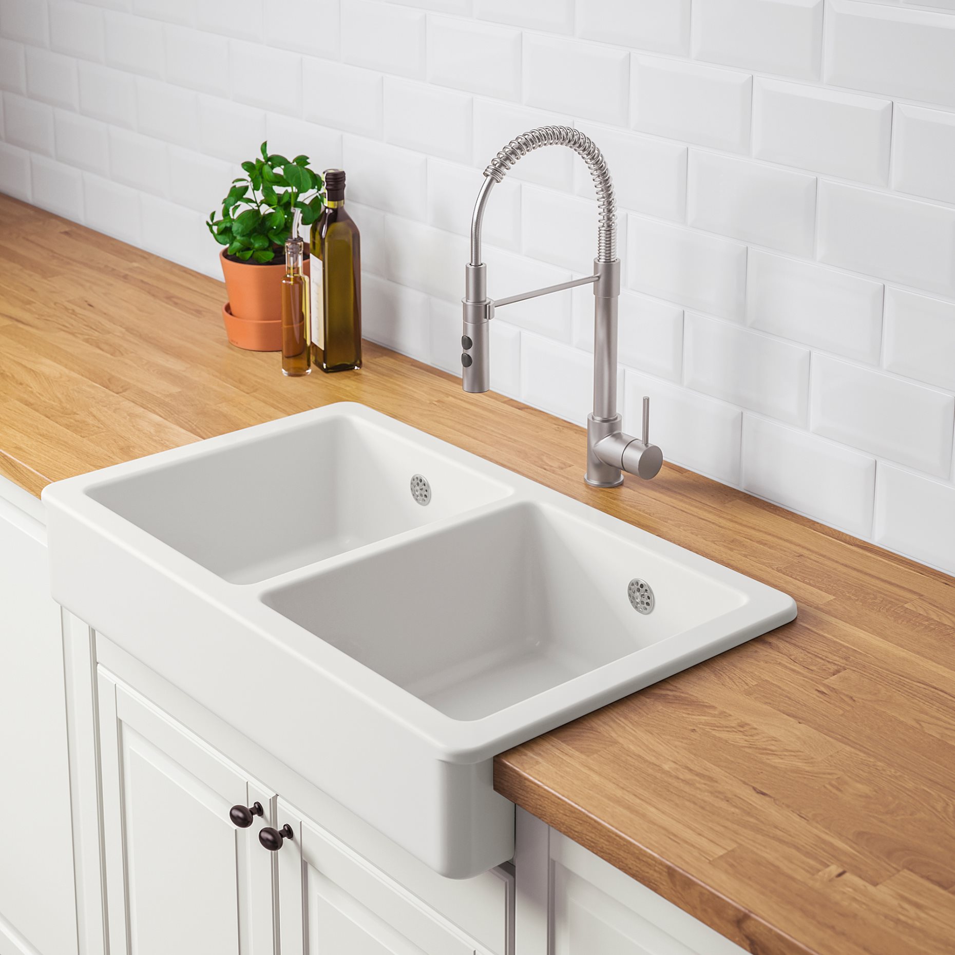 HAVSEN, sink bowl 2 bowls with visible front, 82x48 cm, 792.502.65