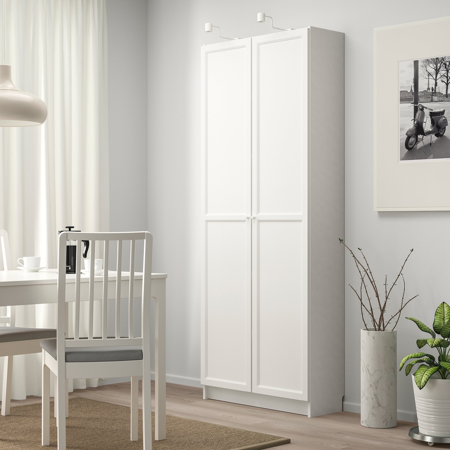 BILLY, bookcase with doors, 80x30x202 cm, 792.873.58