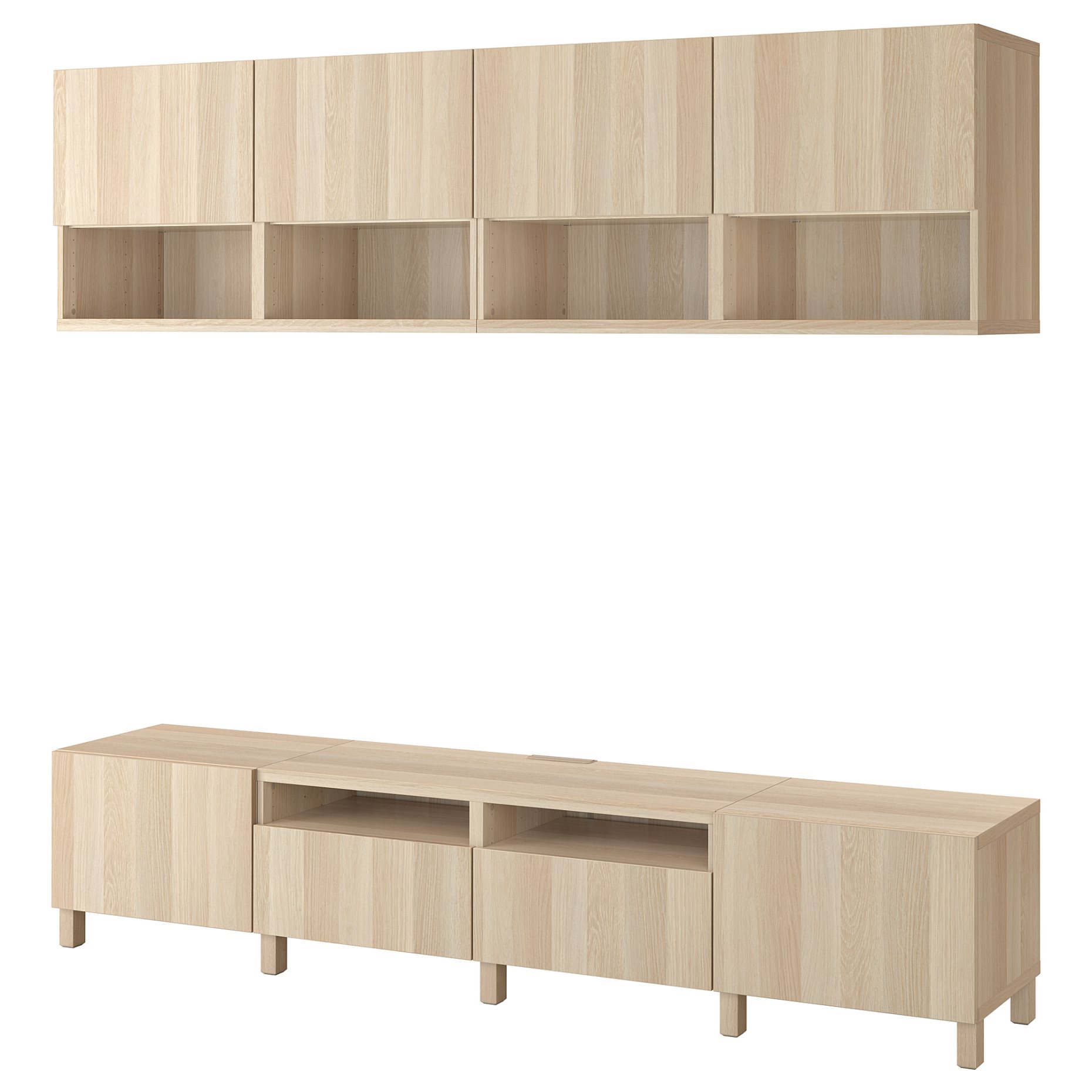 BESTÅ, TV storage combination/doors/drawers soft closing, 240x42x230 cm, 794.119.75