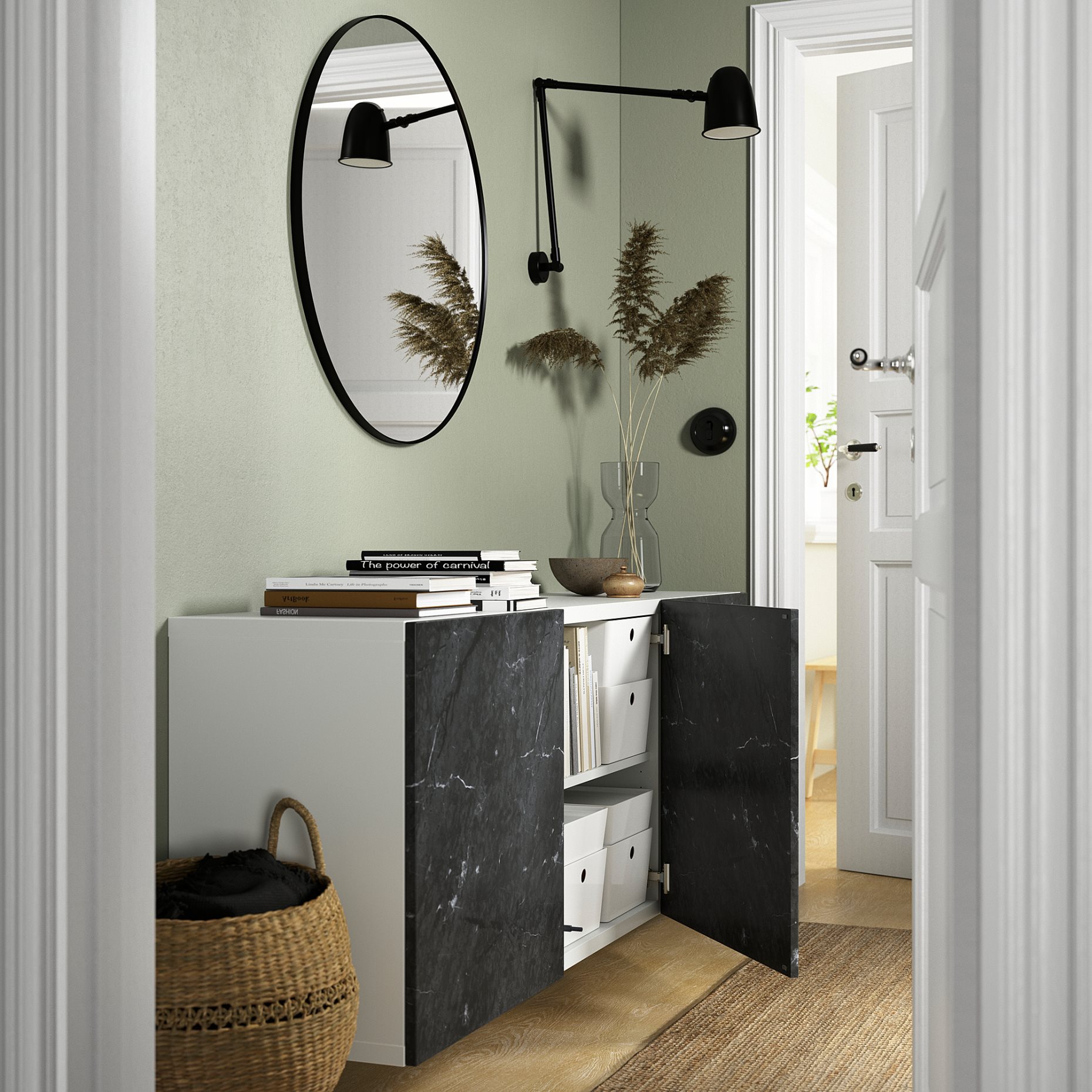 BESTÅ, wall-mounted cabinet combination, 180x42x64 cm, 794.217.95