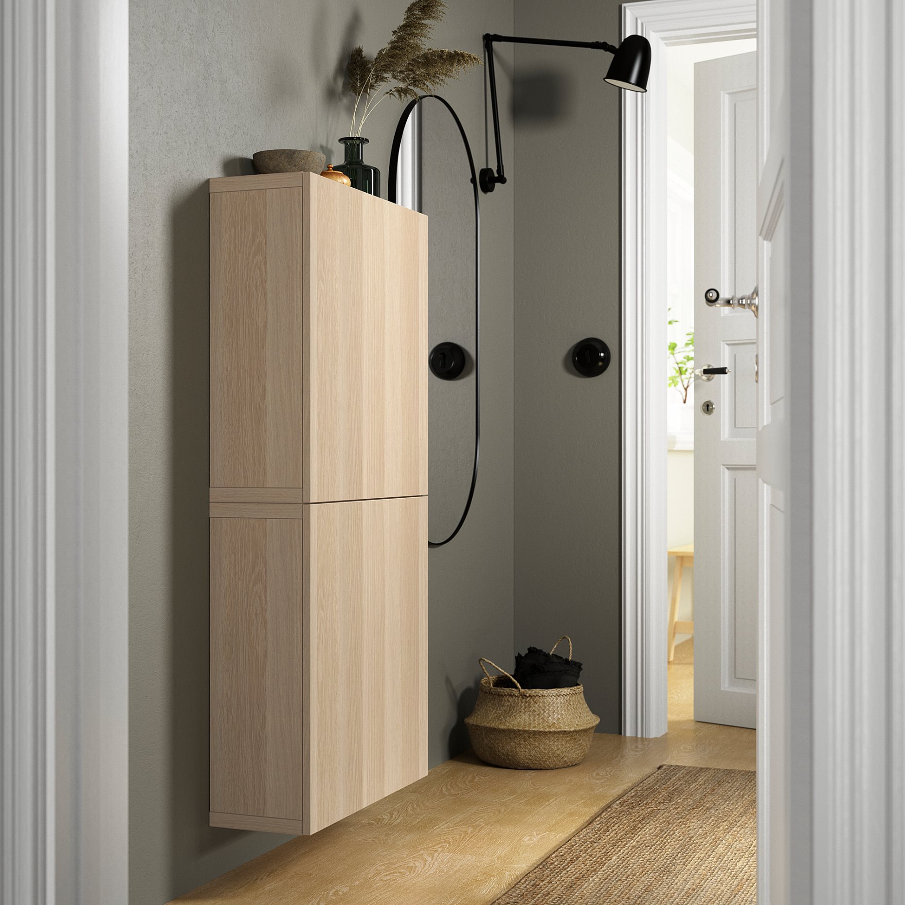BESTÅ, wall cabinet with 2 doors, 60x22x128 cm, 794.219.60
