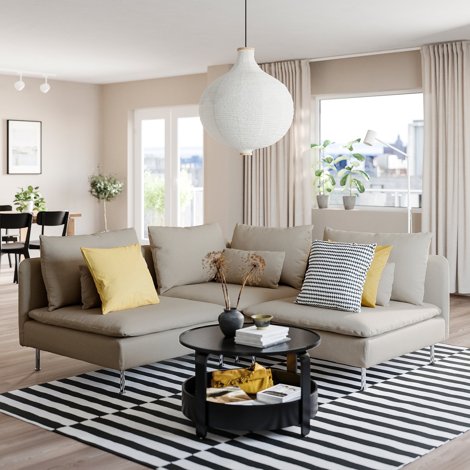 SÖDERHAMN, corner sofa, 3-seat, 794.496.57