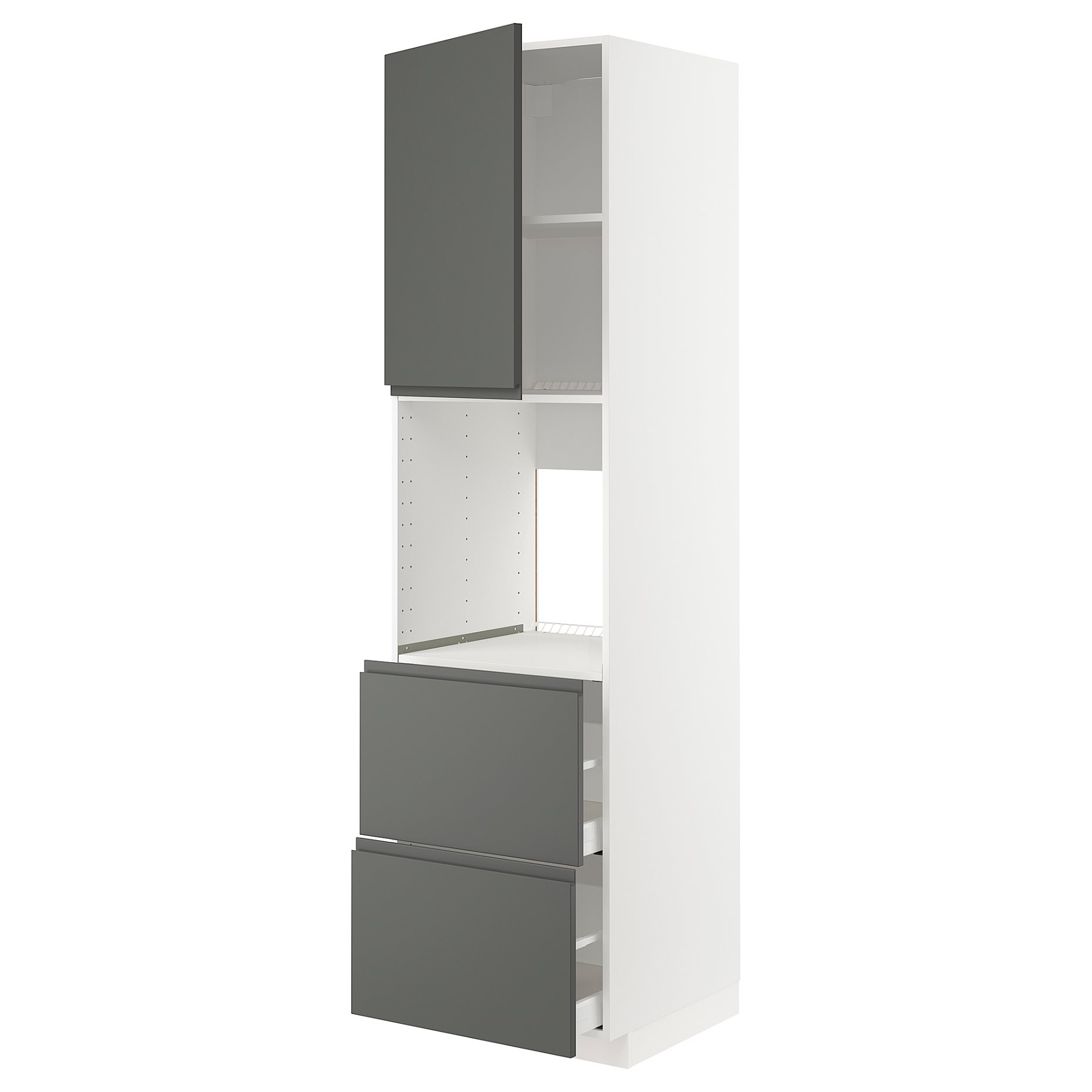 METOD, high cabinet for oven with door/2 fronts/2 high drawers, 60x60x220 cm, 794.654.21