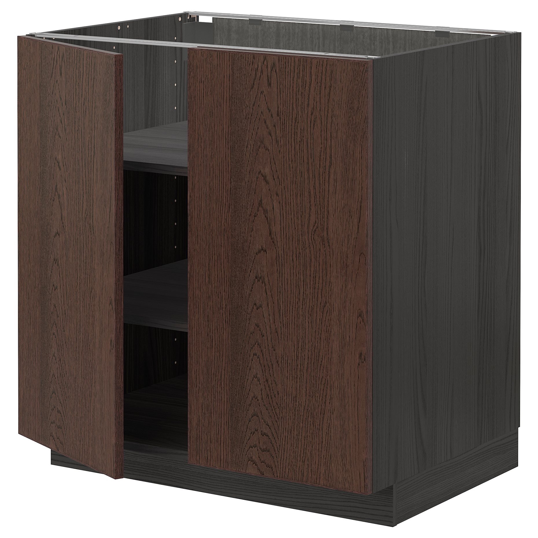 METOD, base cabinet with shelves/2 doors, 80x60 cm, 794.667.36