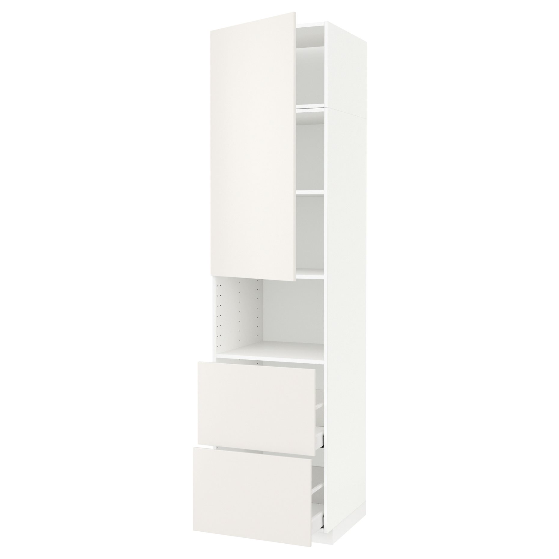 METOD, high cabinet for microwave with door/2 drawers, 60x60x240 cm, 794.680.66