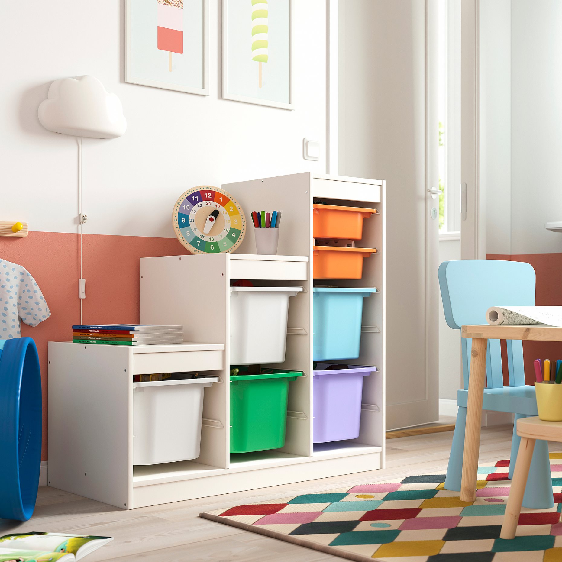 TROFAST, storage combination with boxes, 99x44x94 cm, 795.734.06