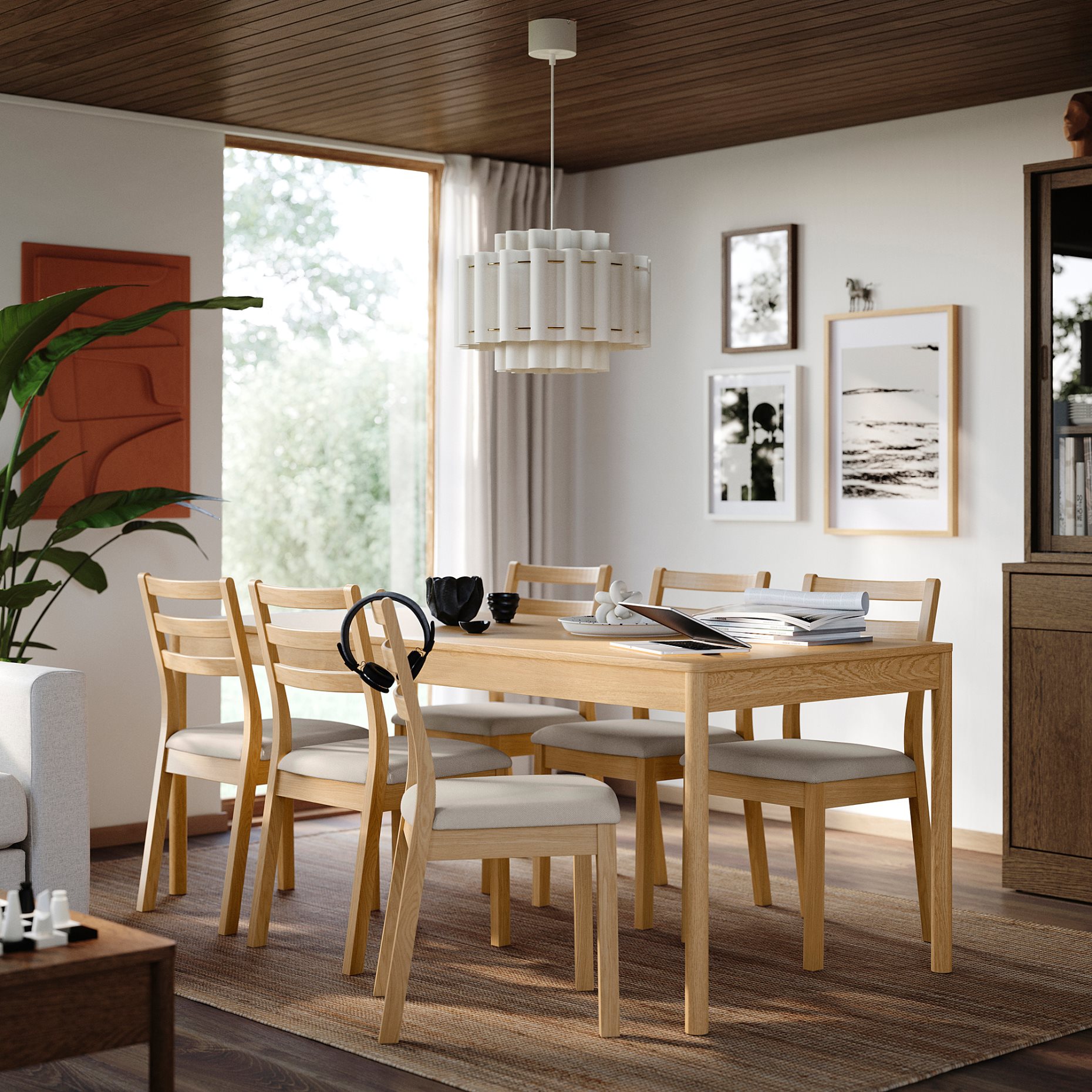 TONSTAD/TONSTAD, table and 6 chairs, 200x85 cm, 795.967.47