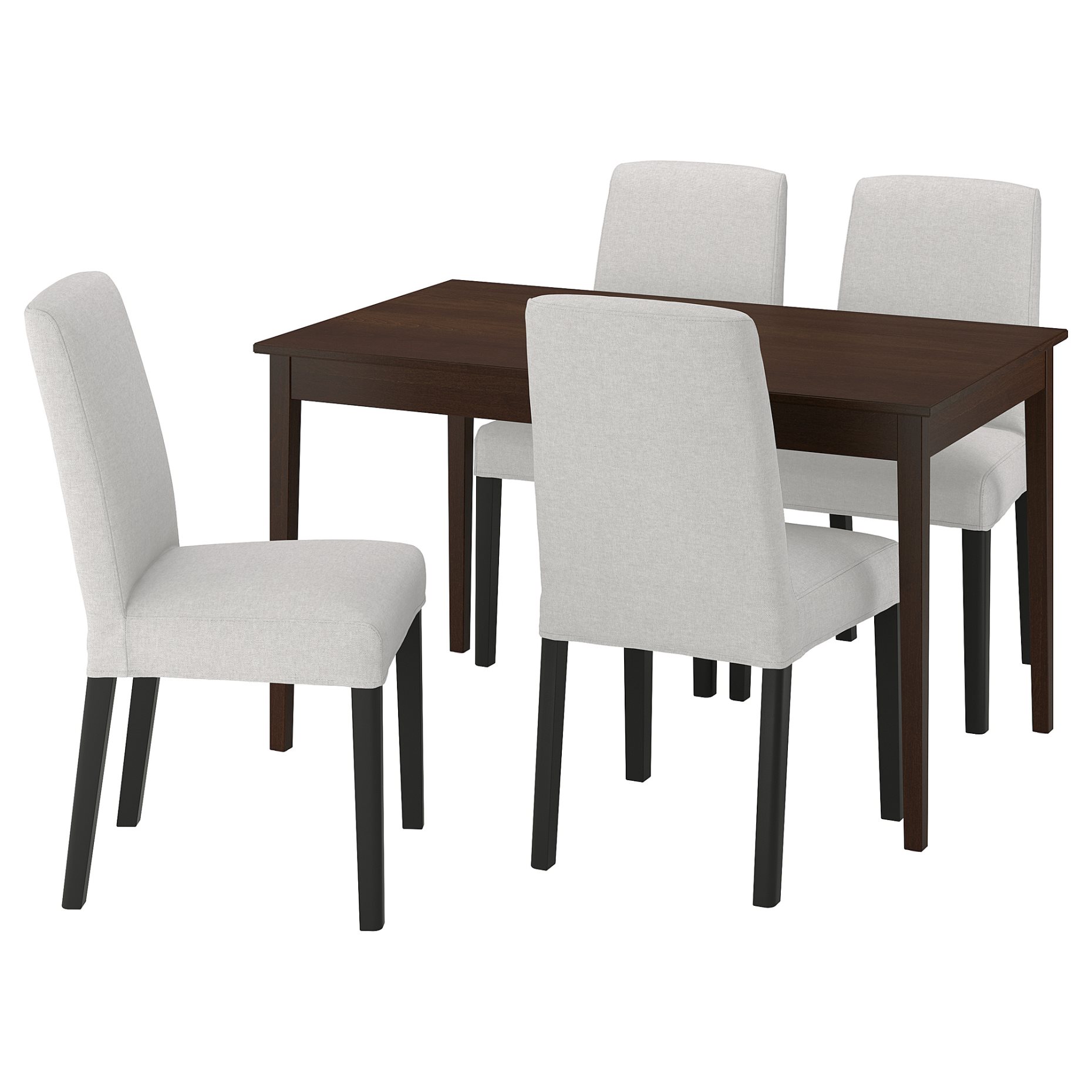 NÄSINGE/BERGMUN, table and 4 chairs, 130/190x80 cm, 795.970.92
