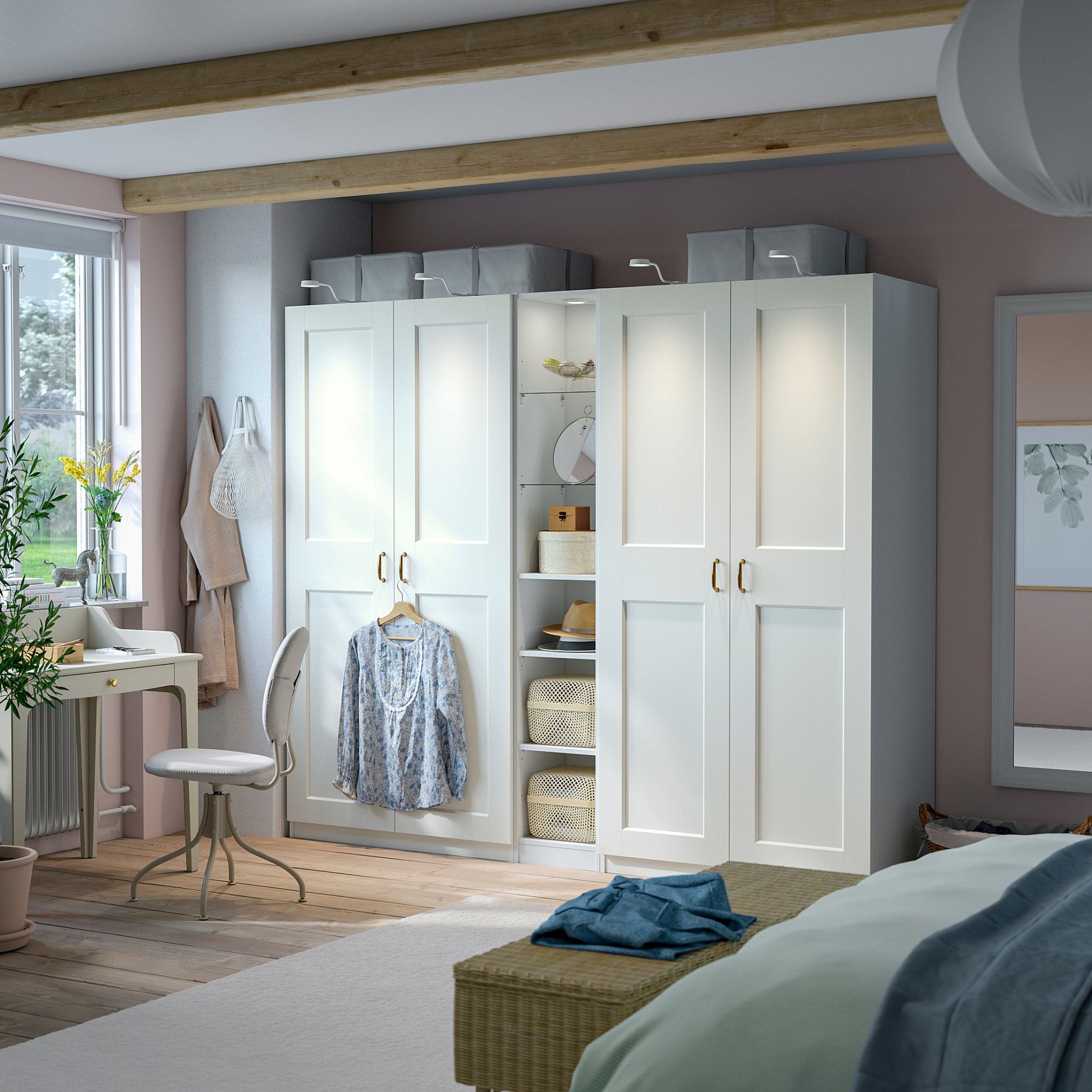 PAX/GRIMO, wardrobe combination, 235x60x201 cm, 796.072.94