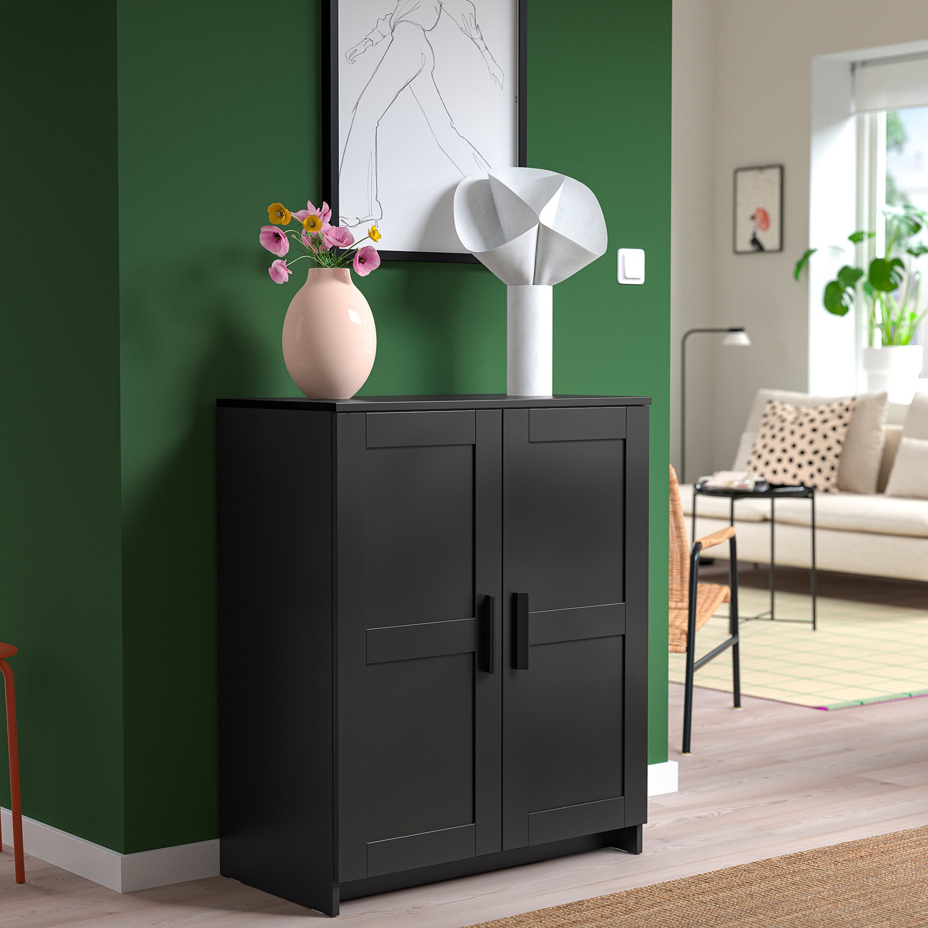 BRIMNES, Ντουλάπι με πόρτες 78x95, 803.006.60